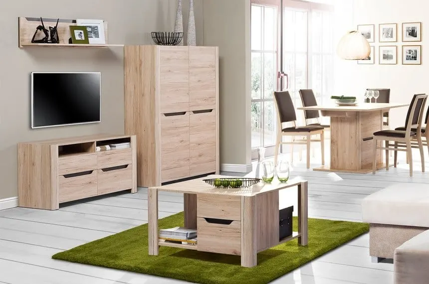 Komoda DESJO 4 2-drzwiowa dąb sanremo 148x118x42cm - WG-100-0164