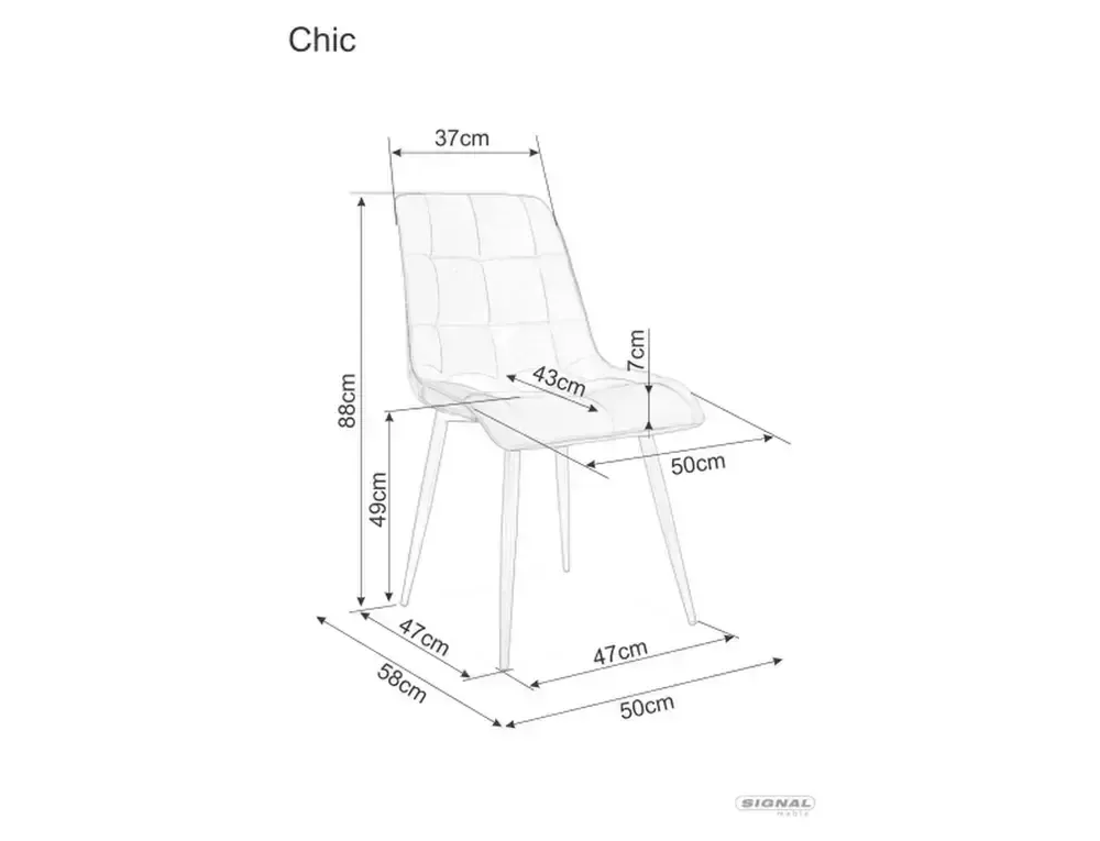 Krzesło tapicerowane CHIC Brego 34 beżowe kaszmirowe nogi - CHICBRKBE