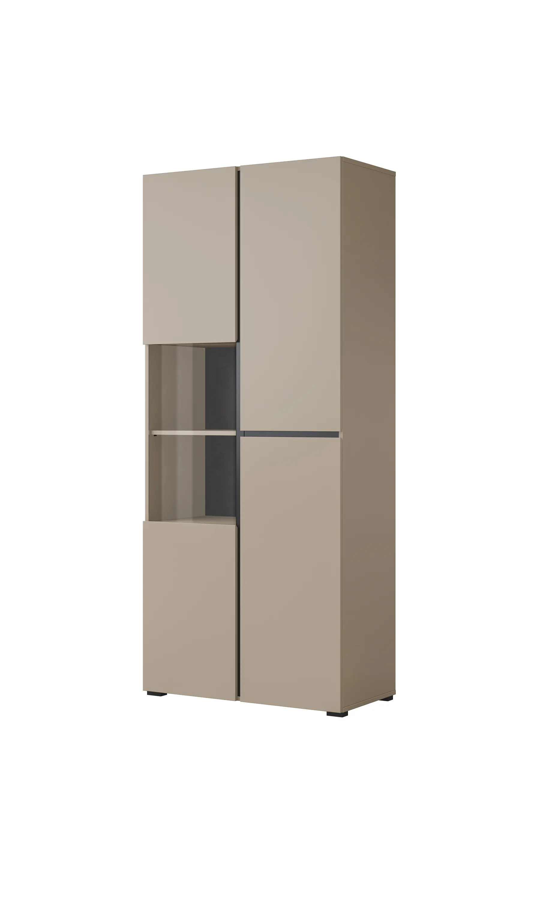 Witryna 3-drzwiowa szklana CROSS 80x183 congo beżowo-szara Urządzenie, Urządzenie elektryczne, Lodówka, Meble