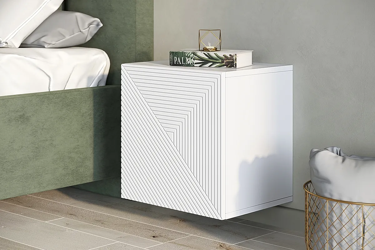 Szafka wisząca ASHA 40 1D - biały mat - ryflowany front — zdjęcie 5