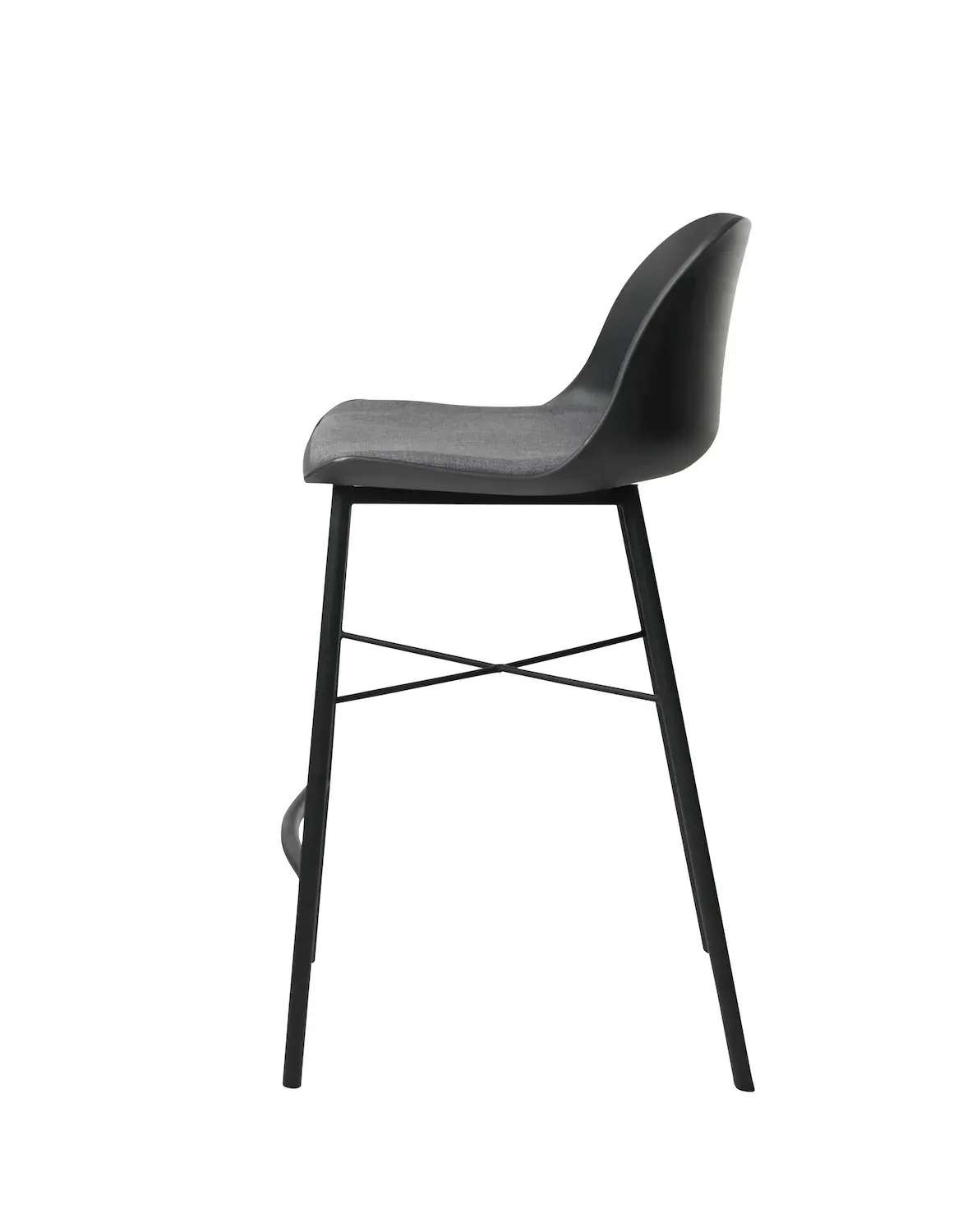 Hoker WHISTLER tapicerowane siedzisko - czarny, szary - UN_38031061