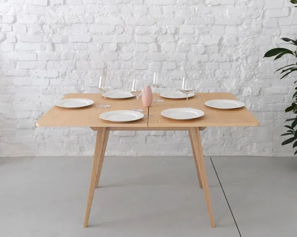 Stół drewniany rozkładany ENVELOPE 60x95-130cm jesion naturalny - NRGBTE_ASH