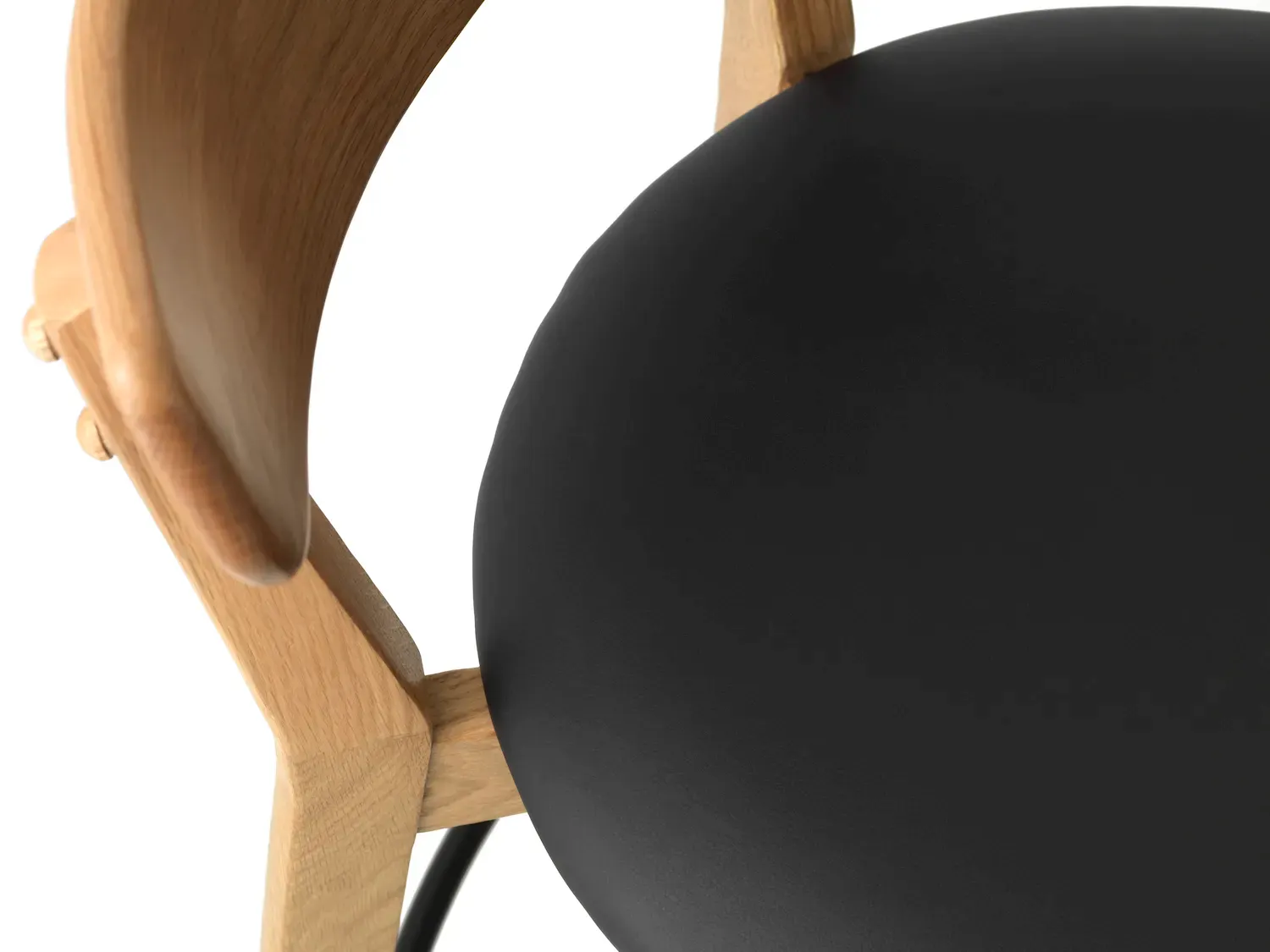 Hoker drewniany PERO ekoskóra dąb naturalny/czarny - UN_41114202