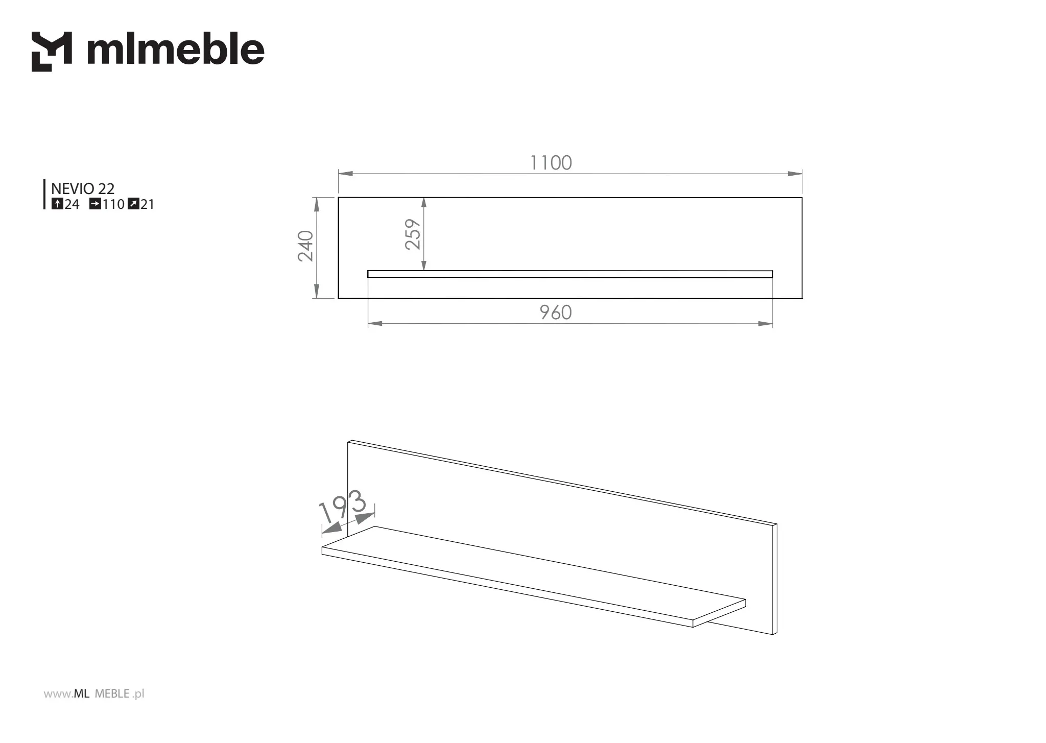 37095-polka-wiszaca-nevio-22-dab-artisan-110cm-ml-meble image