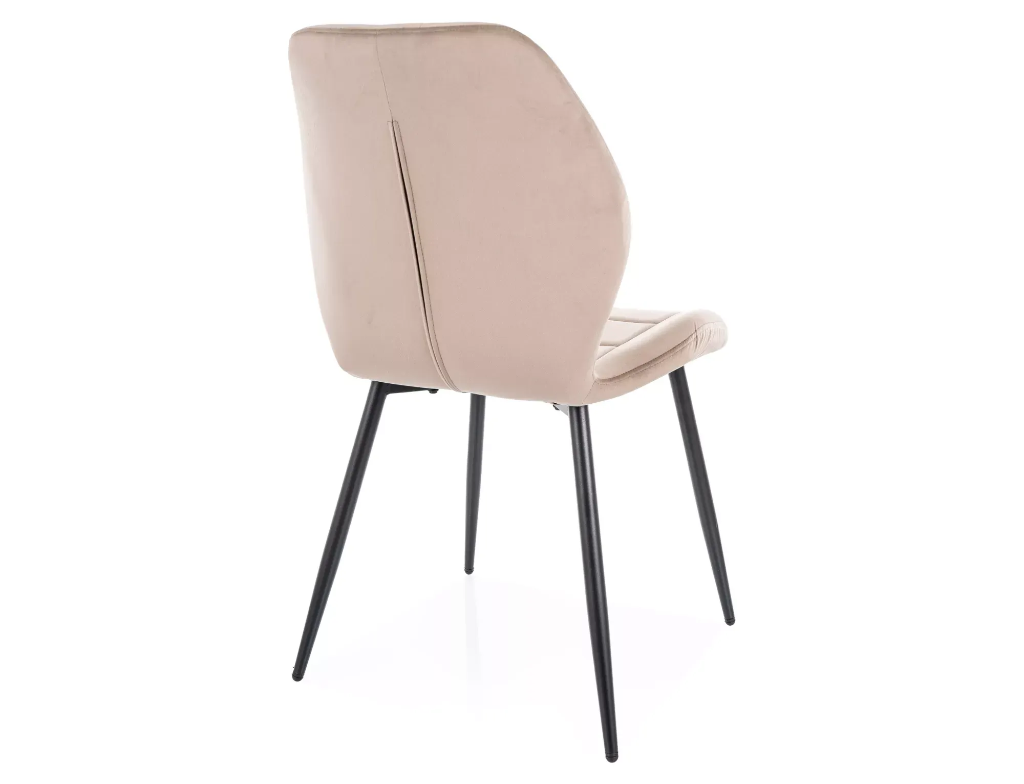 Krzesło aksamitne tapicerowane JAKE VELVET ciemnobeżowe/czarne nogi - JAKEVCCB