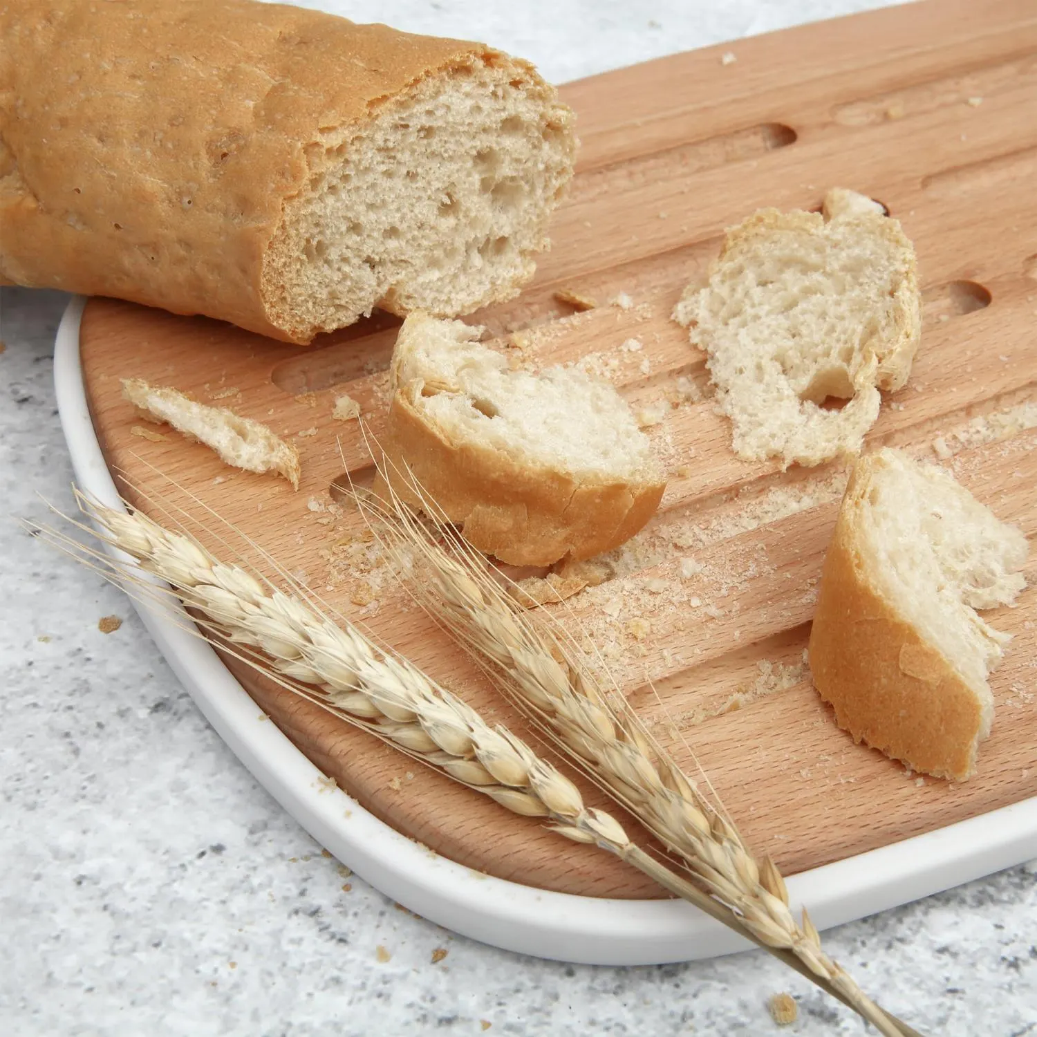 chleb, bagietka, krojone, zboże, krysztalienne