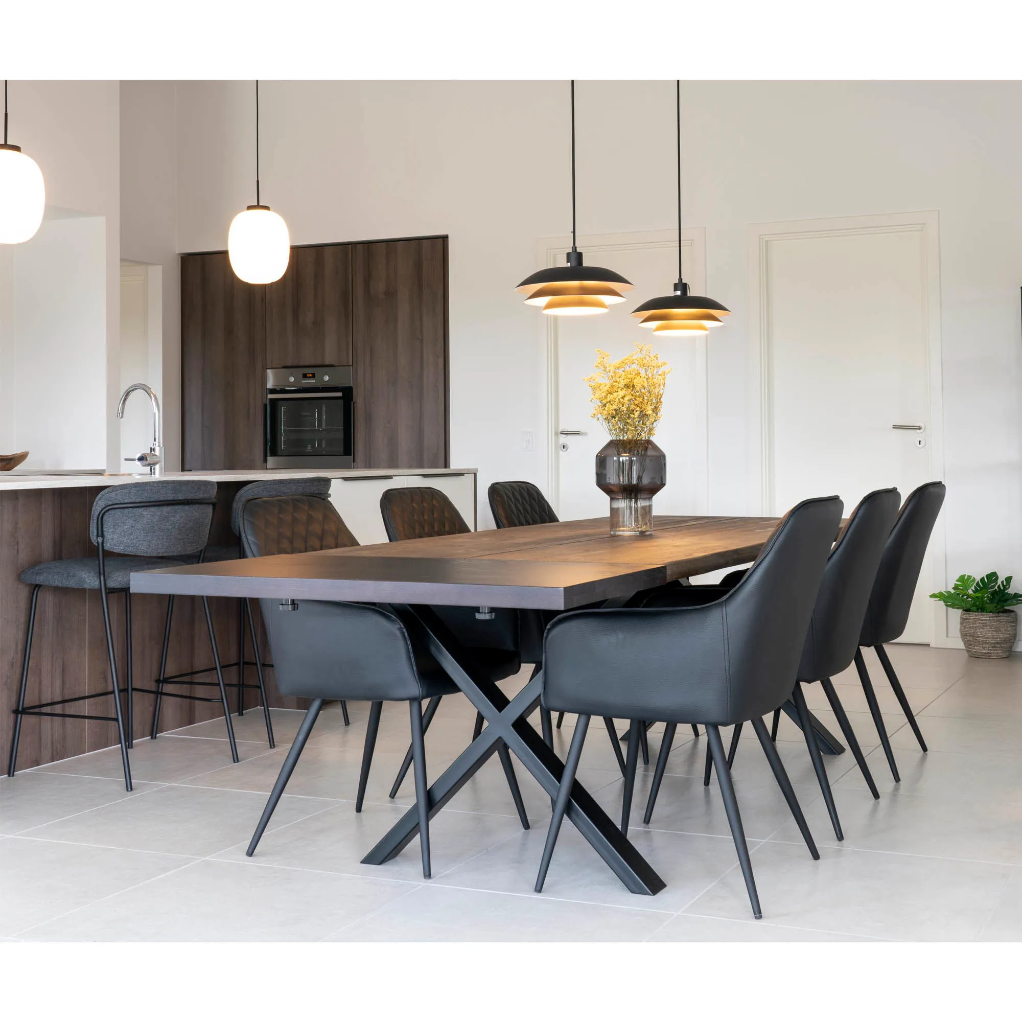 Dostawka do stołu MONTPELLIER-TOULON-BORDEAUX (zestaw 2szt.) prosta krawędź 50x95cm - czarny dąb - 2201590