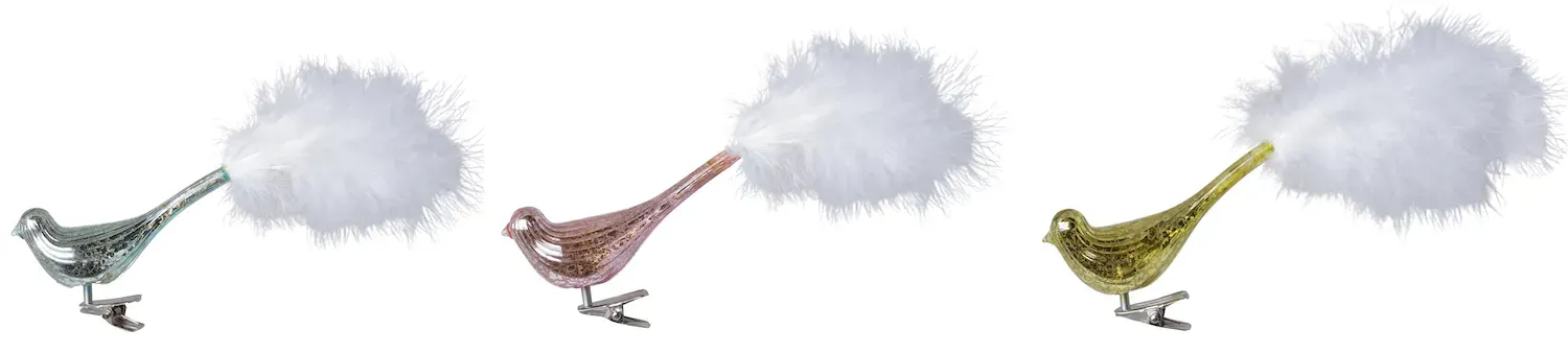 Komplet 3 ptaszków na klipie 8374 wielokolorowe Komplet 3 ptaszków na klipie 8374 wielokolorowe