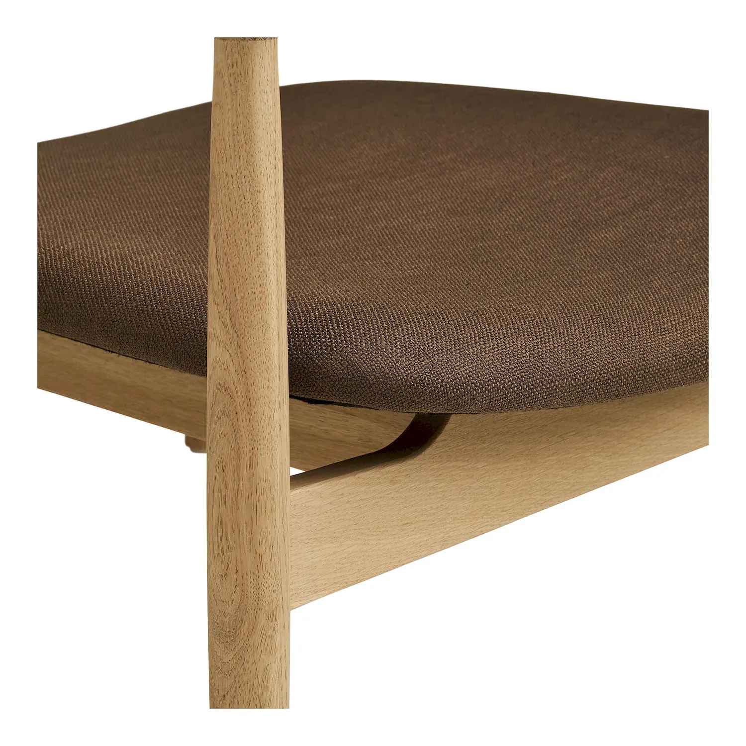 Fotel wypoczynkowy z tapicerowanym siedziskiem OLVERA brązowy naturalny - 1101169