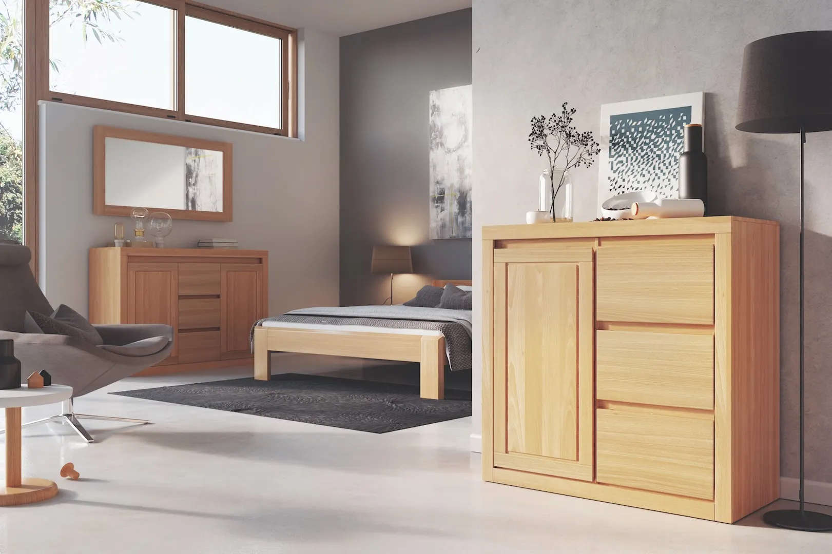 Komoda bukowa KD409 Rustikal DREWMAX - 25165