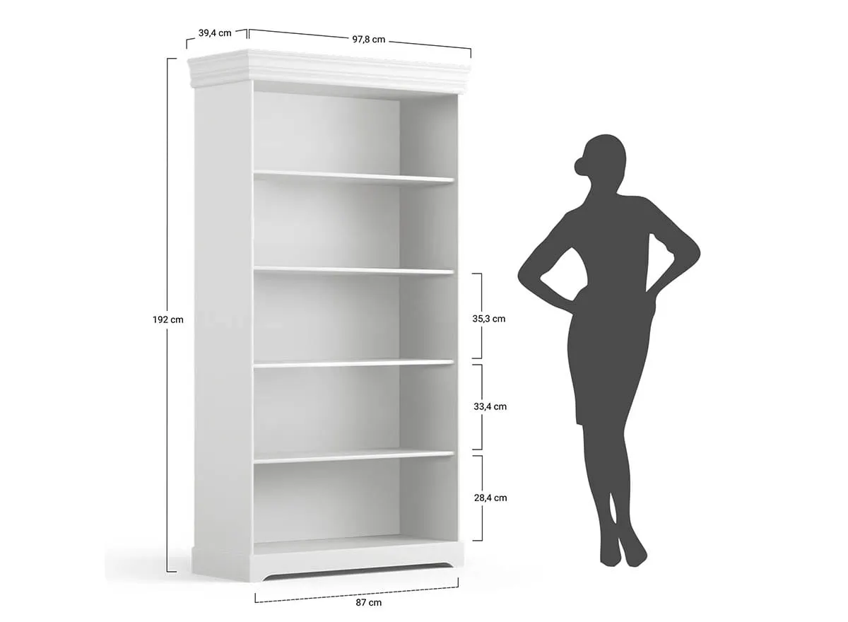 Regał sosnowy Toskania Kolor: biały, bejca - PL2050BS