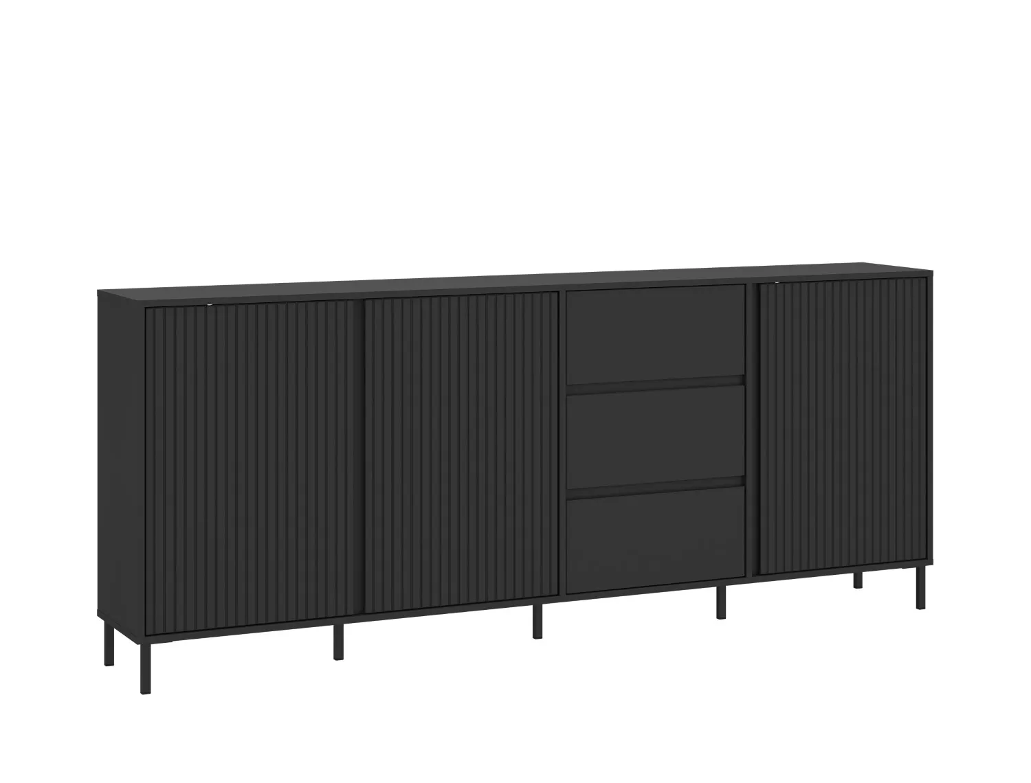 Komoda 3-drzwiowa z szufladami AVENALE 212 cm antracyt