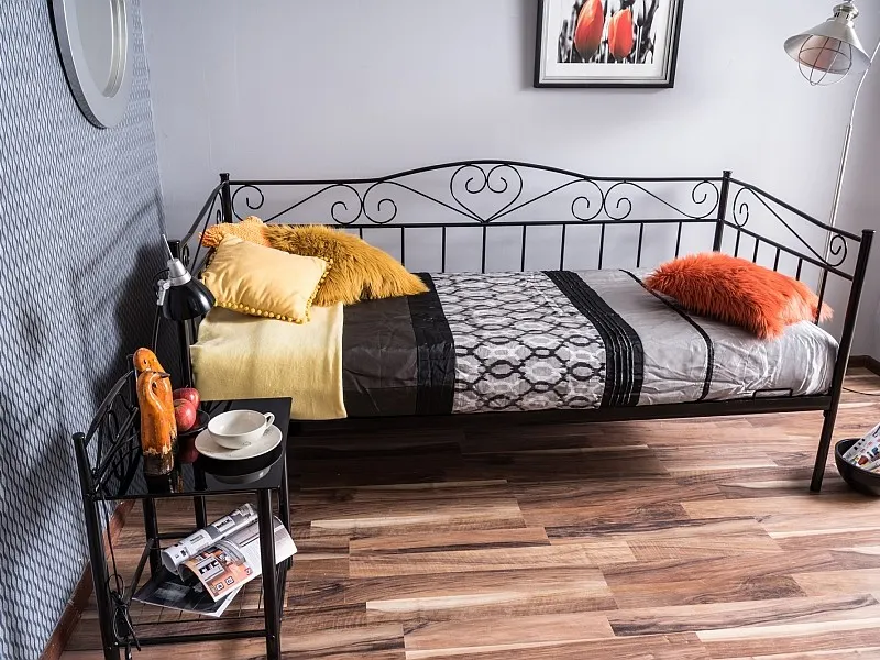 Łóżko BIRMA metalowe czarne 90X200 Signal - BIRMA