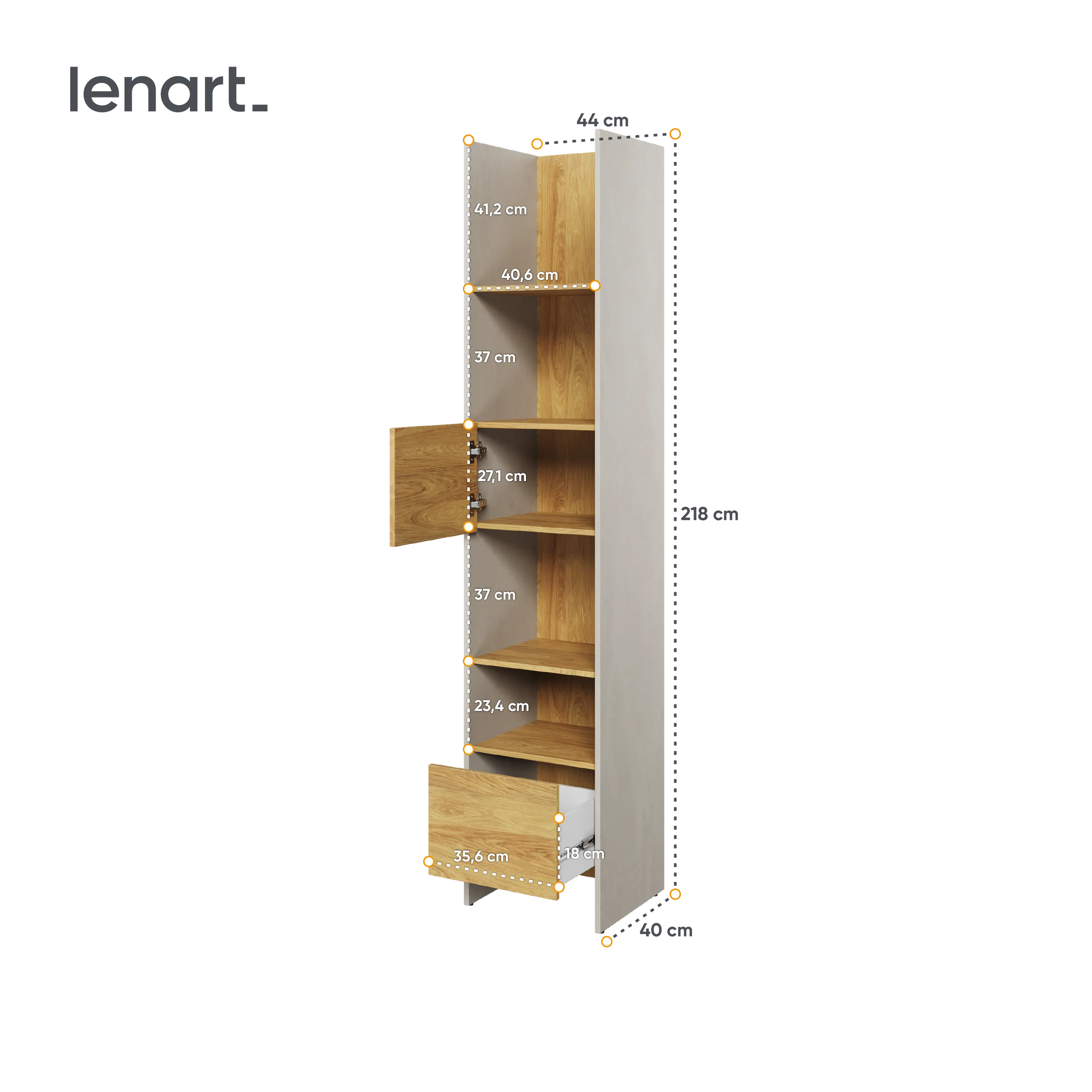 Regał Teen Flex TF-02 45cm szary - TF2SFH