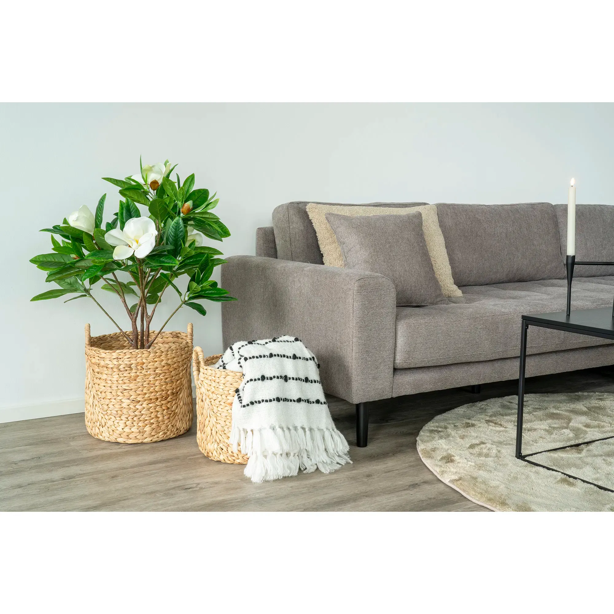 Kosze na donice PASSO hiacynt wodny zestaw 2 szt. Sz30 W34, Sz35 W37 - naturalny - 4401360