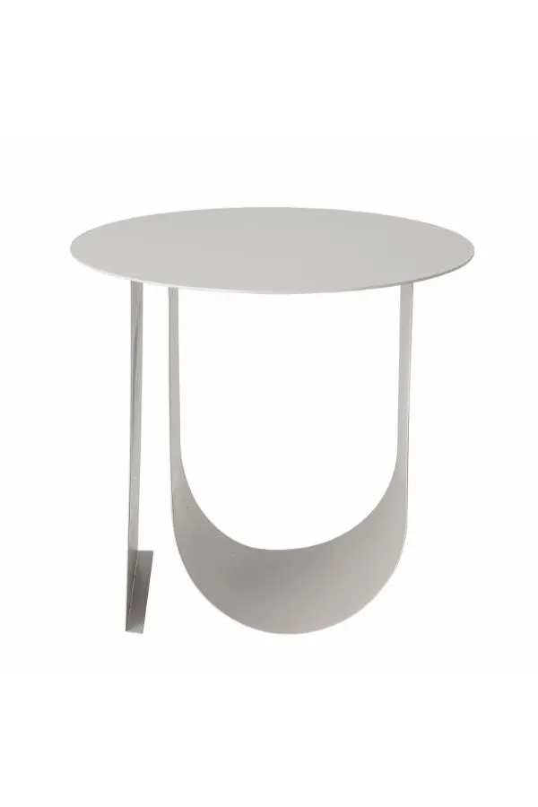 image stolik, stół boczny, metal, srebrny, okrągły