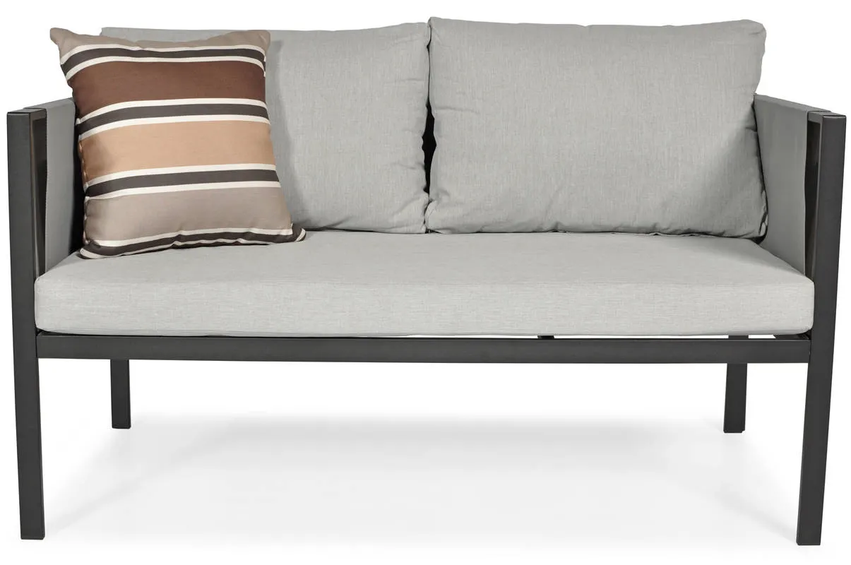 Zestaw ogrodowy z poduszkami IBIZA stolik+sofa+2 fotele - szary - FE5906948124356