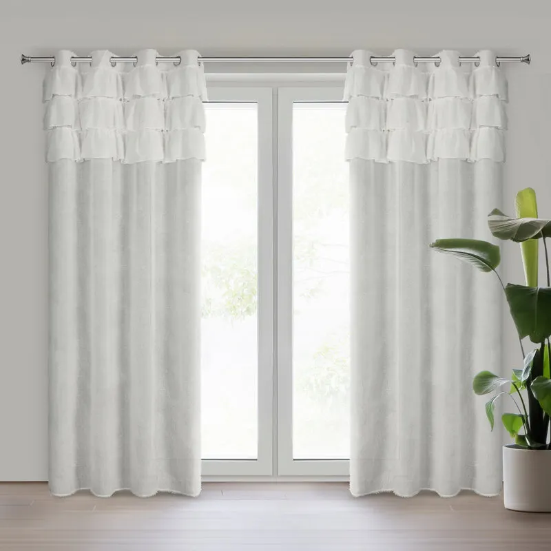 ZASŁONA GOTOWA AGIS 2 140 X 250 CM BIAŁY Tekstura, Kurtyna, Okno