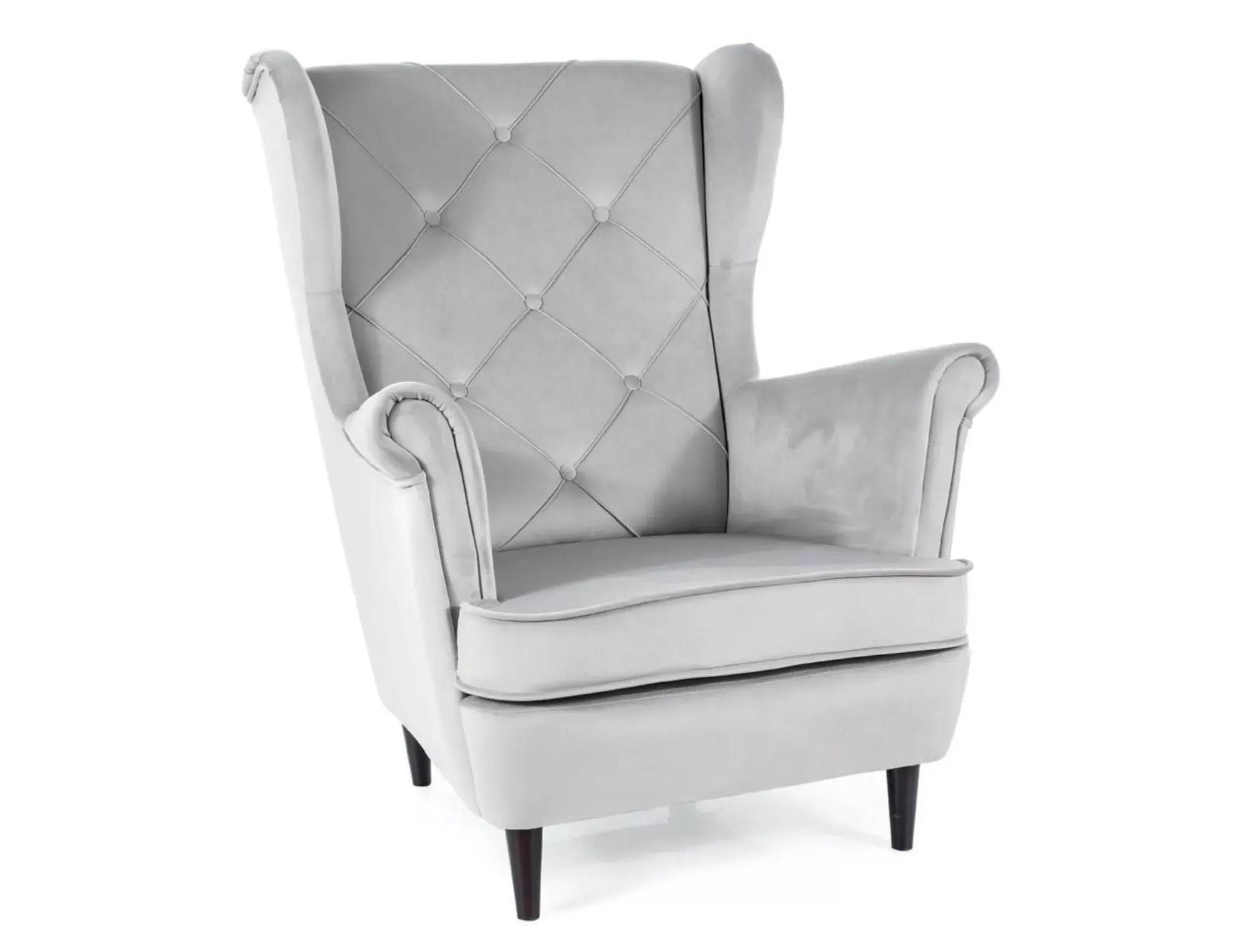 Fotel LADY VELVET Bluvel 03 jasny szary wenge Signal - LADYV03