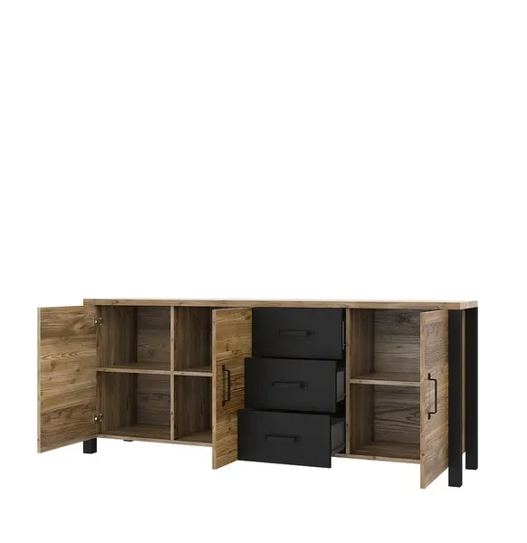 Komoda 3-drzwiowa OLIN 192 cm czarna appenzeller