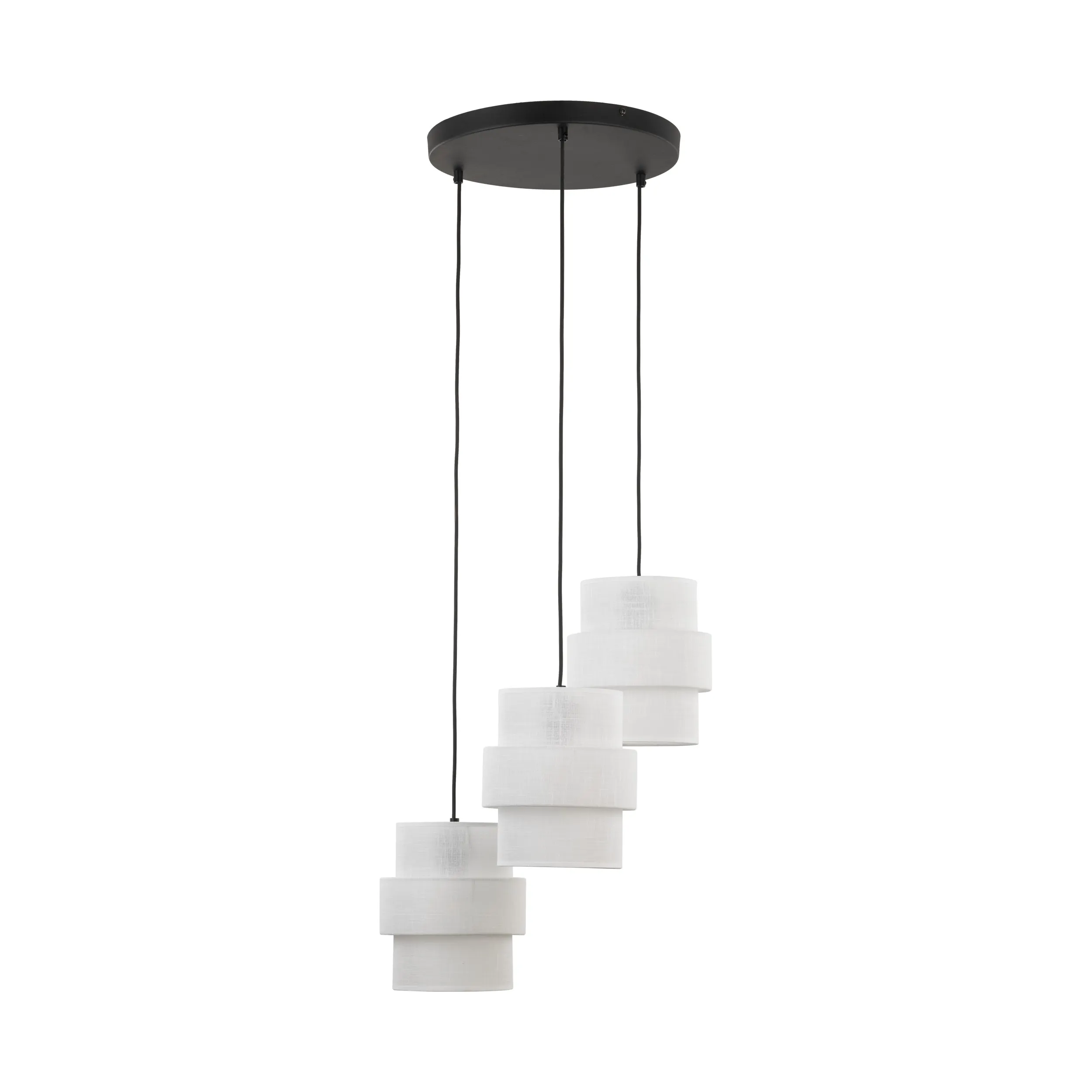 Lampa wisząca CALISTO czarna z białymi kloszami 145x45cm