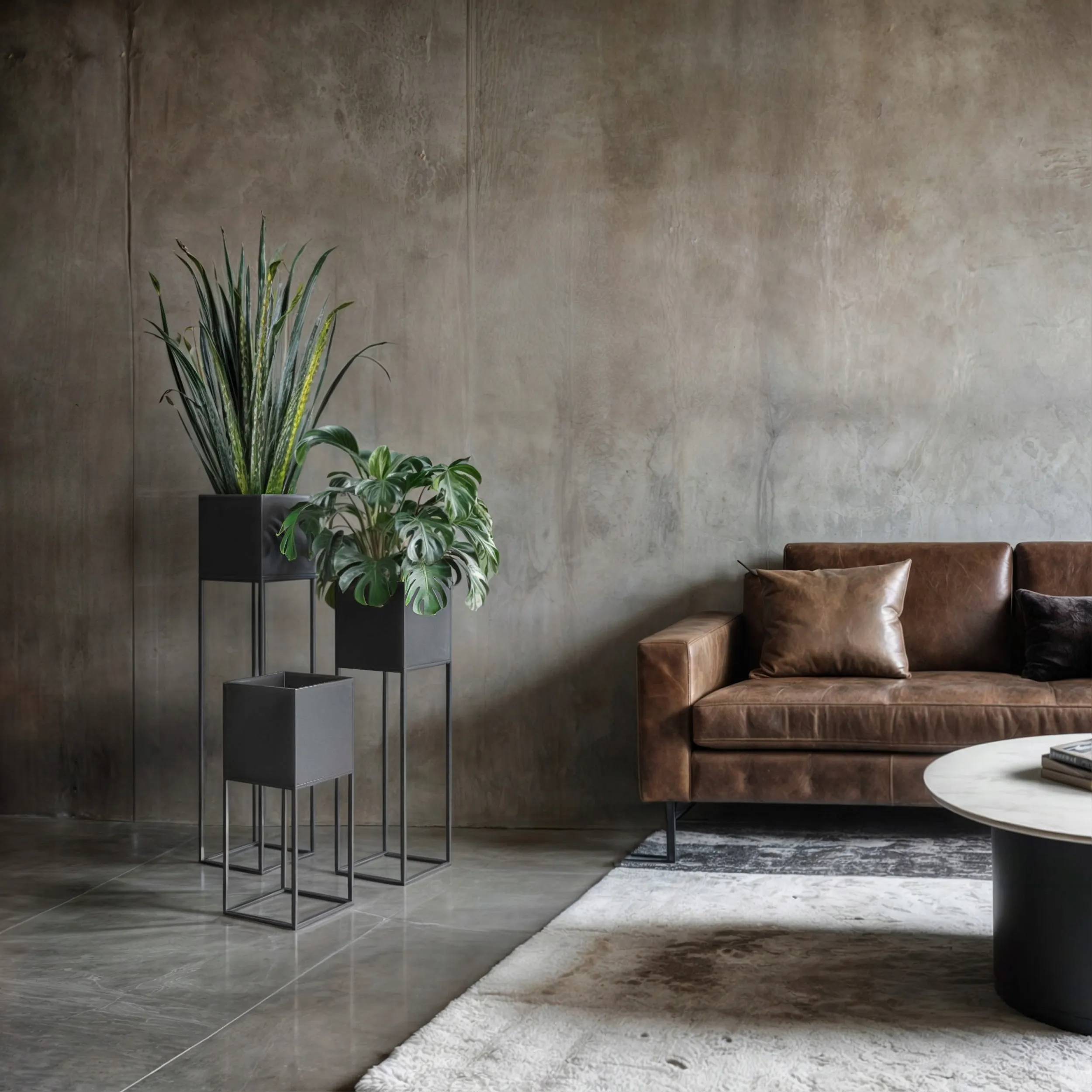 DONICZKA-osłonka na donice metalowa LORIENT L czarna - LD_TZ000063