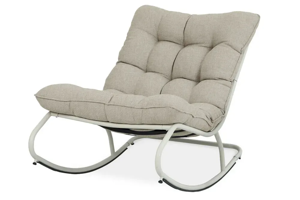 Fotel ogrodowy bujany AGAVA beżowy