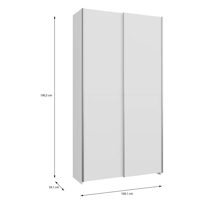 Szafa 2-drzwiowa HOME NOOK drzwi przesuwne 100cm biała — zdjęcie 11