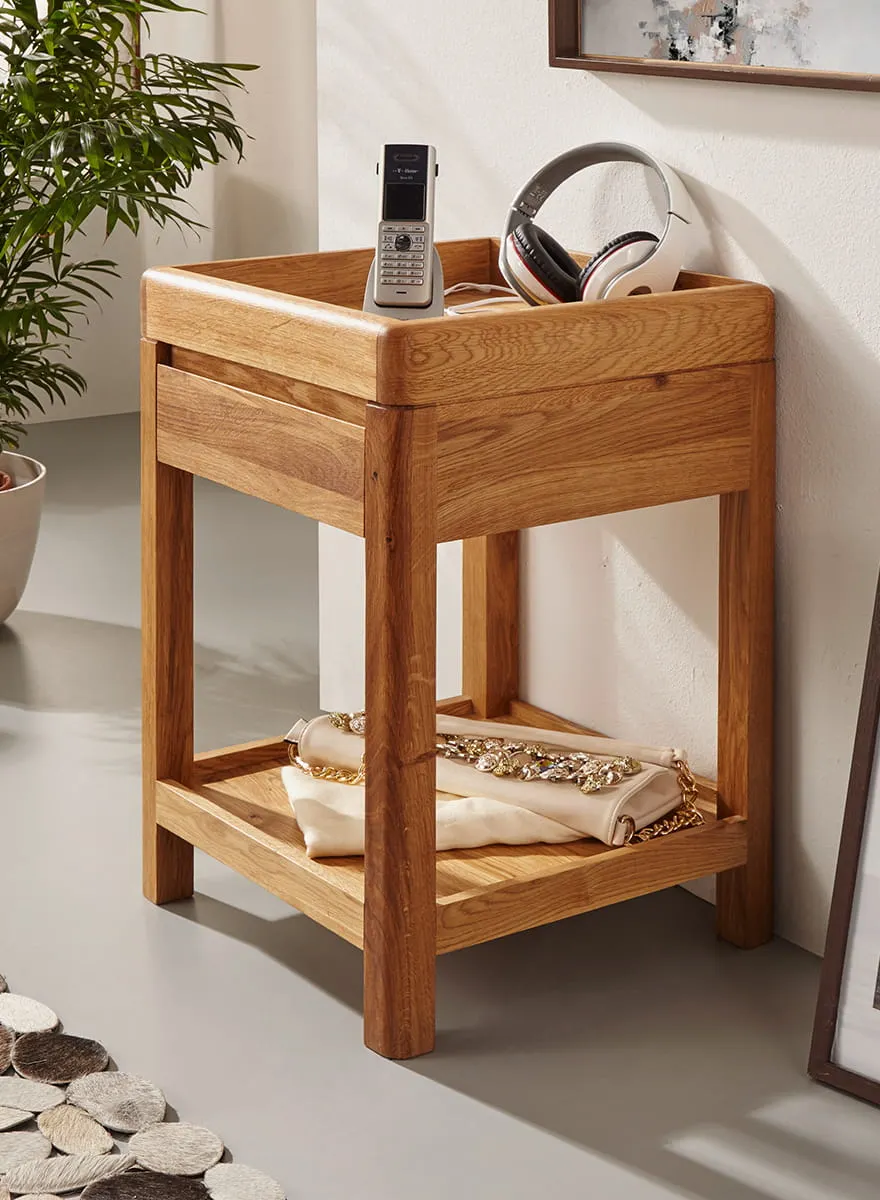 Stolik GIALO z szufladą i półką GIALO 60x40x40 - dąb olejowany - 2SGIA03