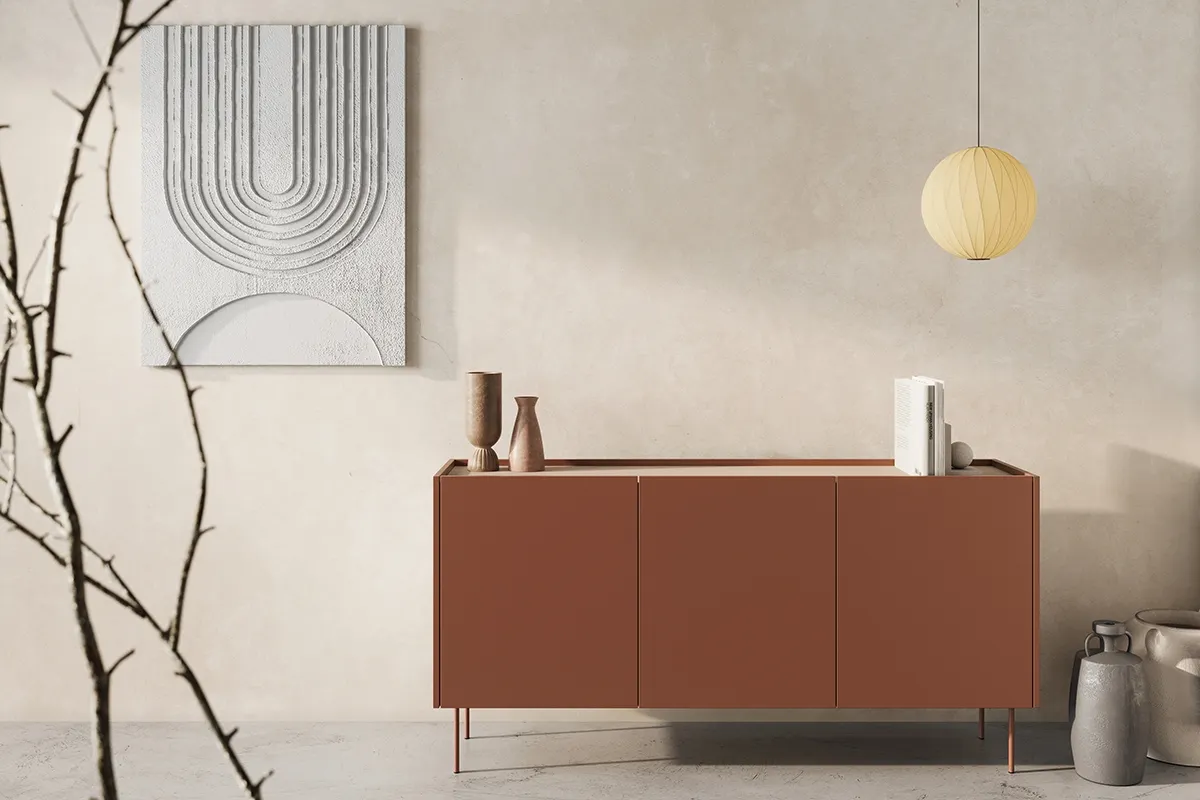 Komoda DESIN 170 3D - czerwony ceglany - dąb nagano - B_148975