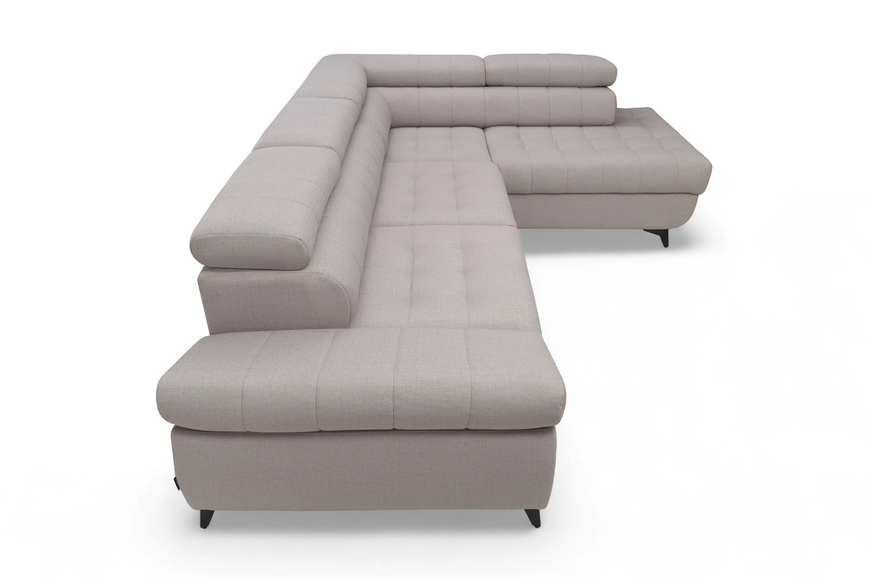 Narożnik prawostronny VALORIS L regulowane zagłówki i podłokietniki tkanina Maya 01 beżowy - B_162433