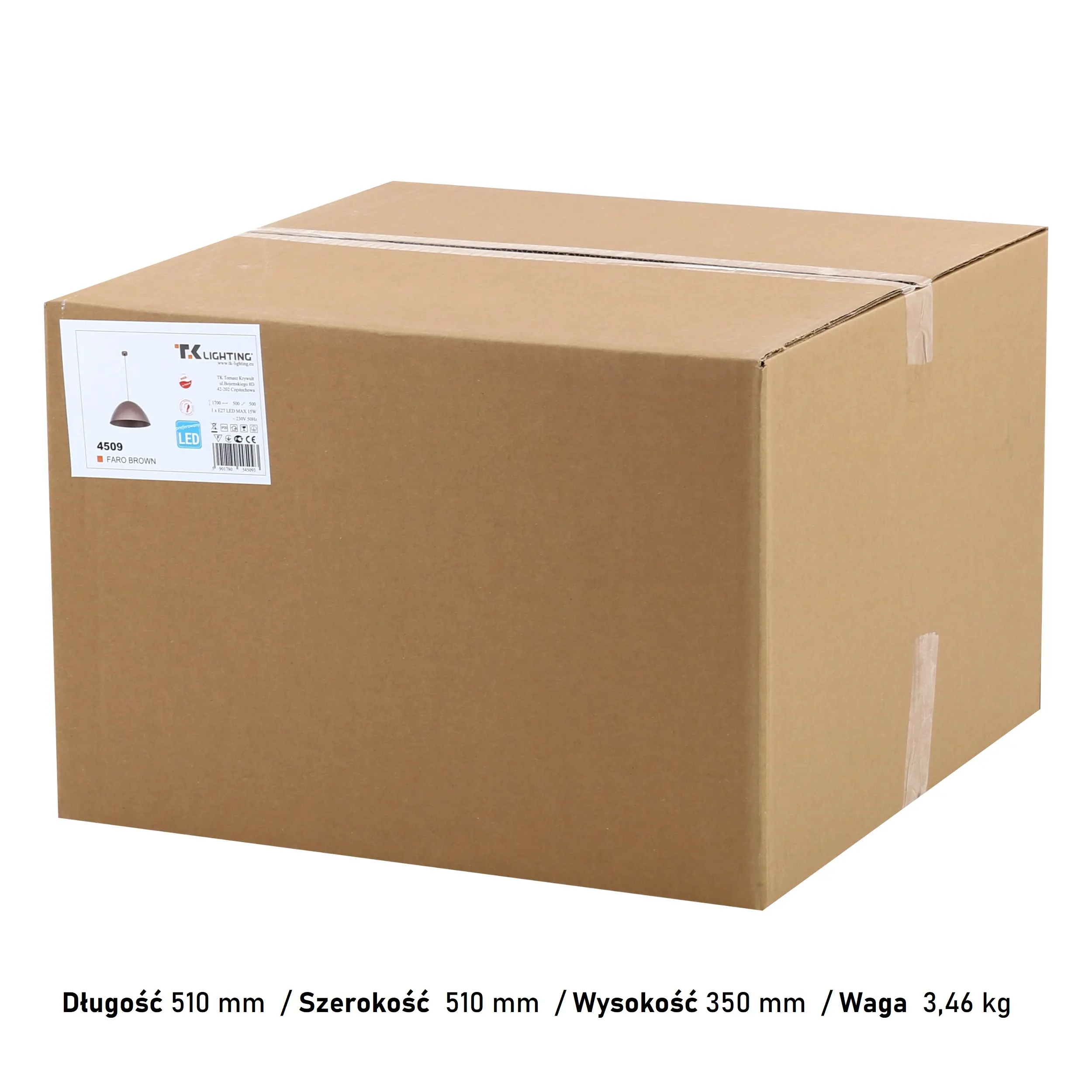 Lampa wisząca FARO brązowa 170x50cm - TK_4509