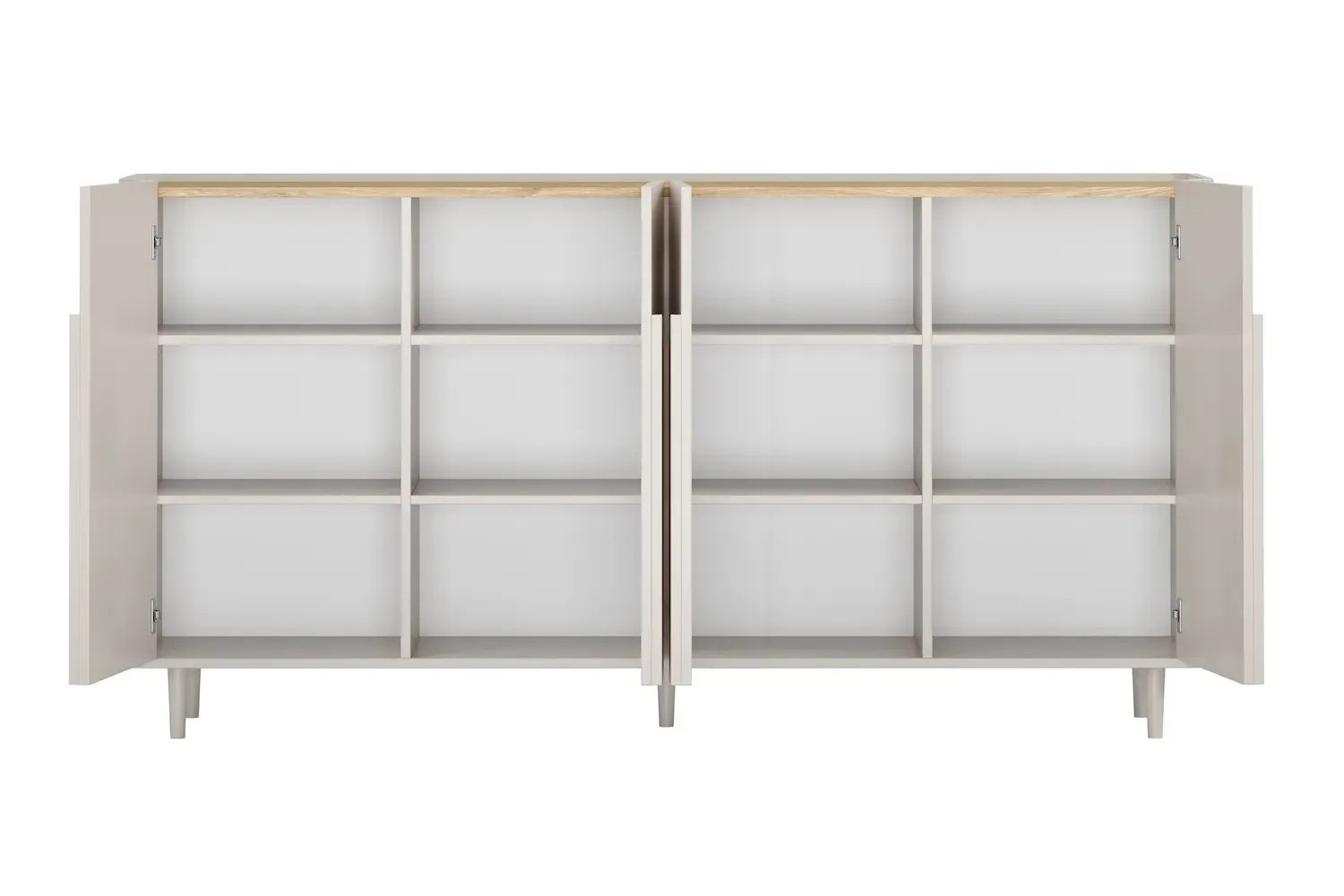 Komoda 4-drzwiowa AMILIO 200 - cashmere dąb olejowany uchwyty cashmere nogi cashmere - B_169214