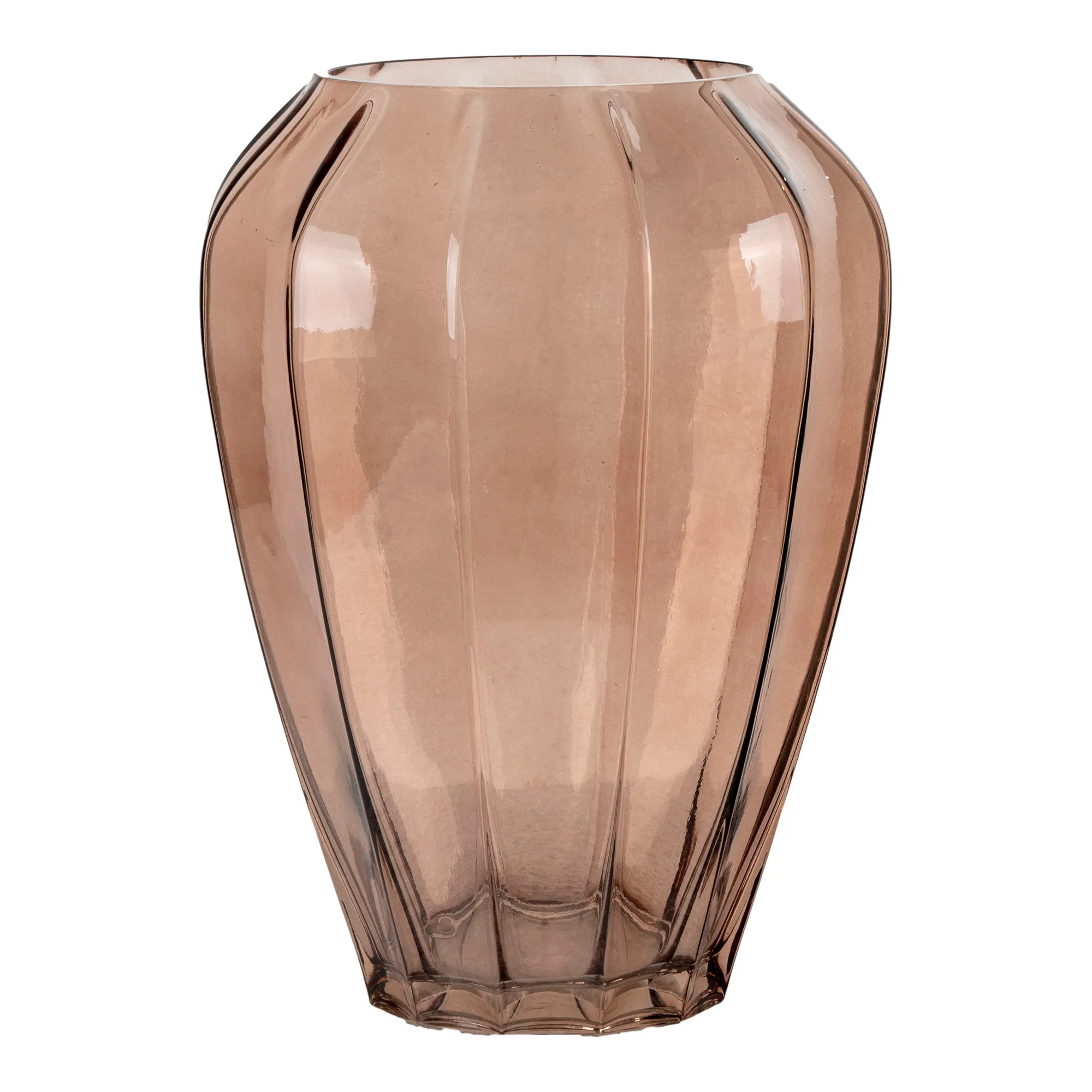 Wazon ze szkła VASE brązowy fi22x29 cm