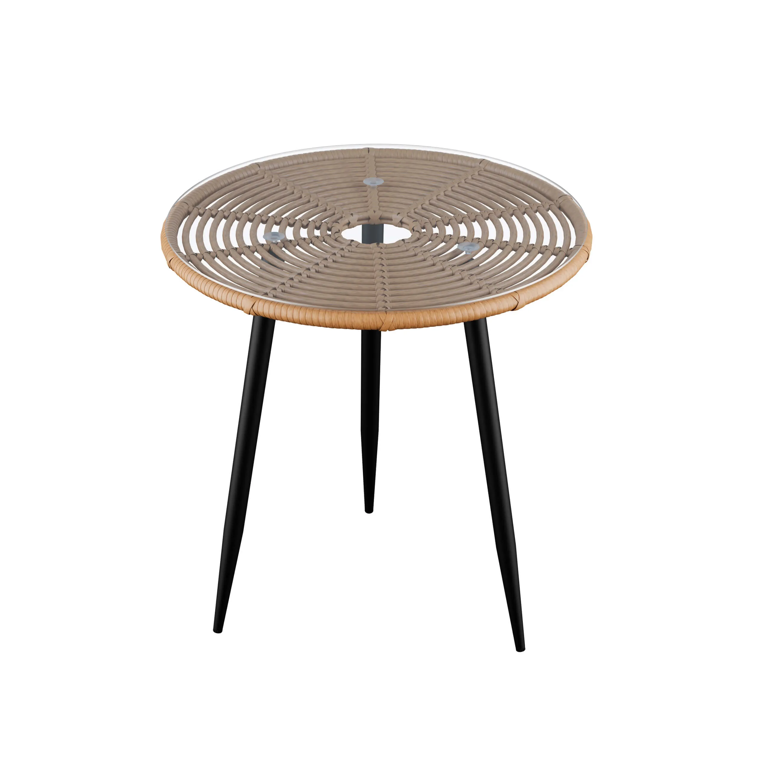 Zestaw ogrodowy na balkon i taras WEBBY 3-set technorattan czarny Zenjoy - WEBBY_CZARNY