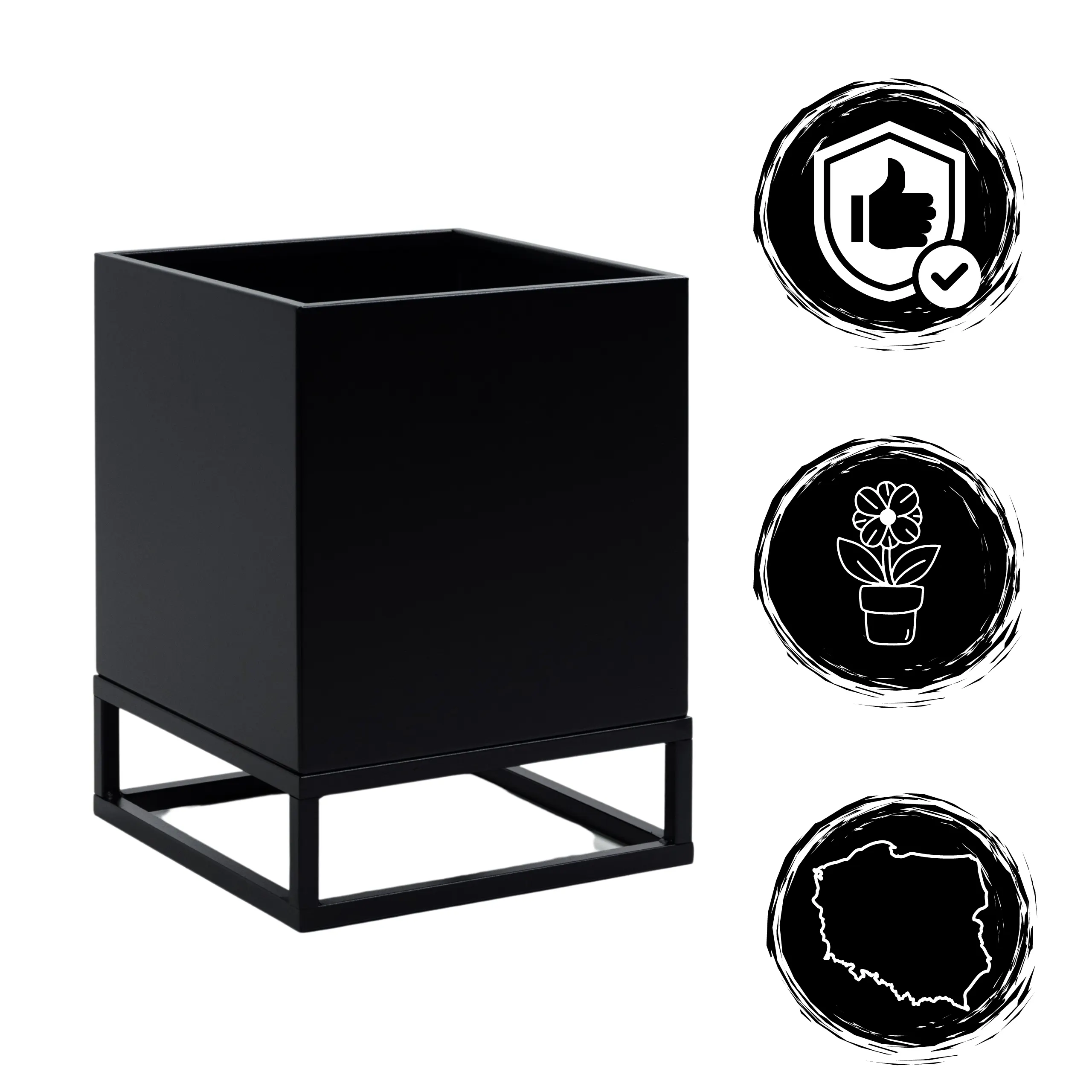 DONICZKA-osłonka na donice metalowa BORDEAUX S czarna - LD_TZ000035