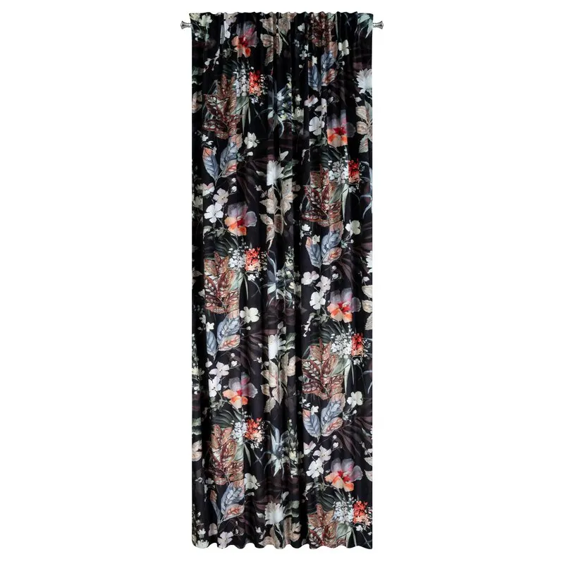 ZASŁONA GOTOWA ALANI NA TAŚMIE CZARNY - EU_438597