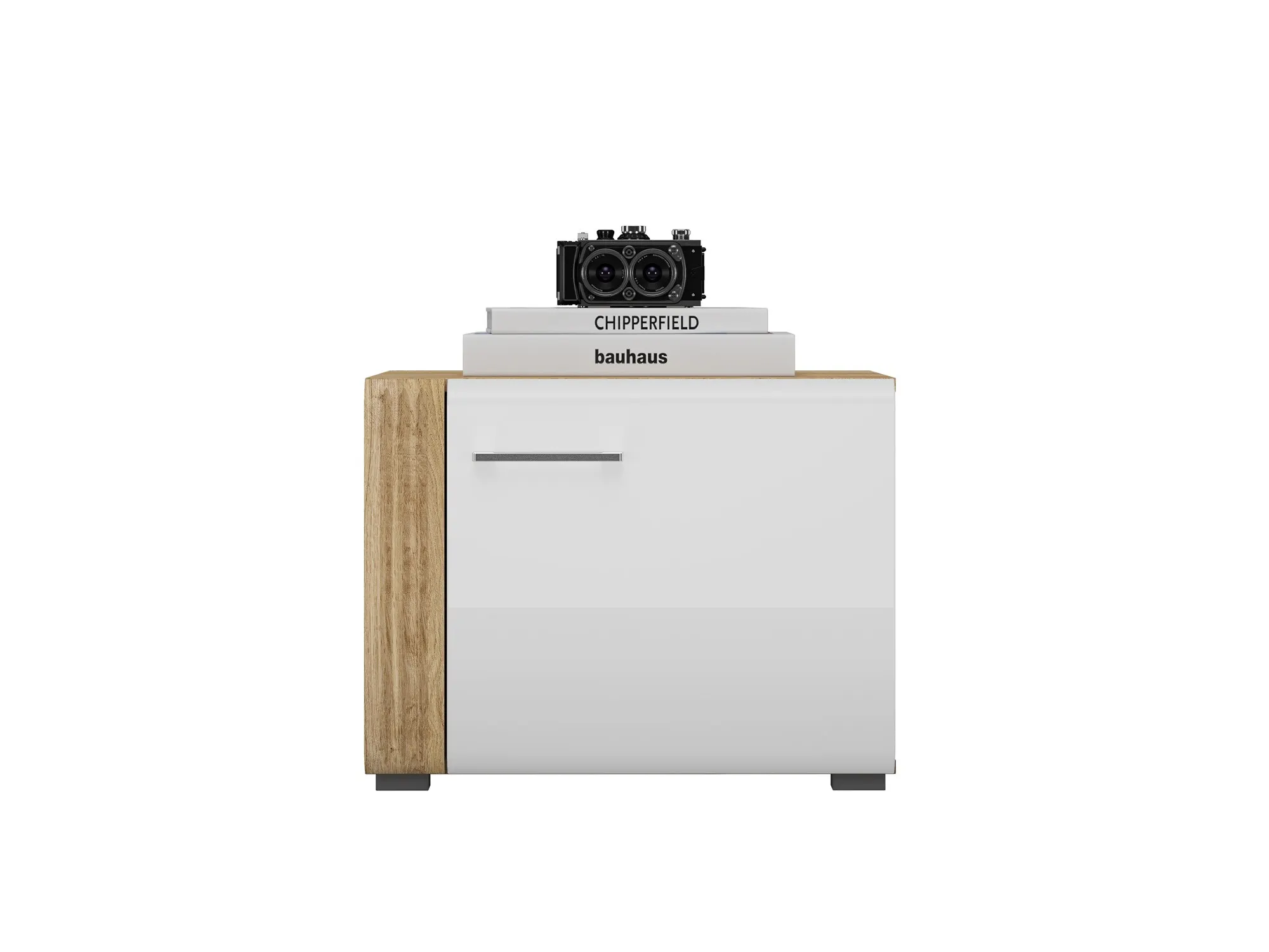 Dostawka do szafki RTV ADAGIO 08 dąb castello, biały połysk - 1ADAG08-001