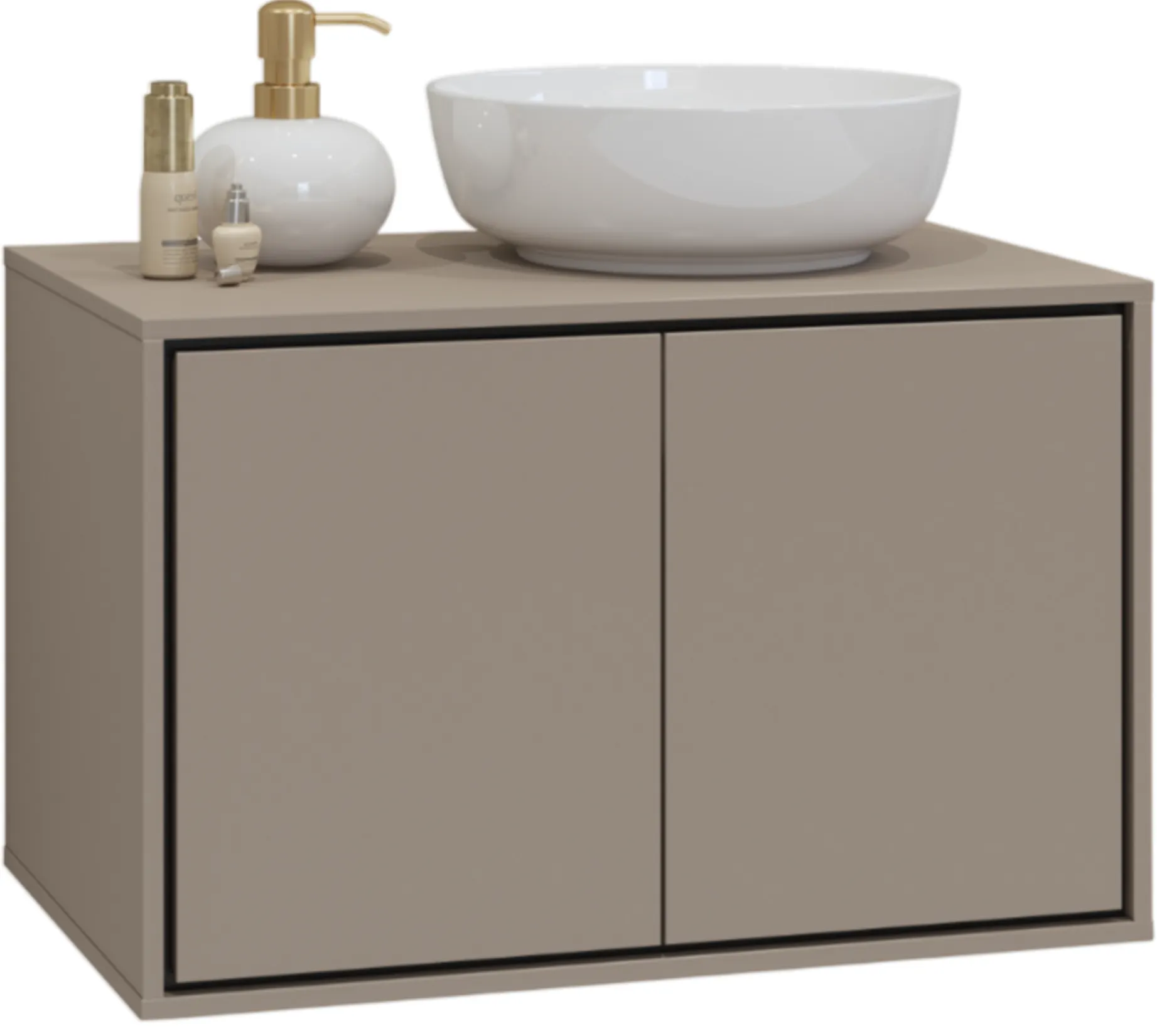 Szafka pod umywalkę IRVINE 2-drzwiowa 80cm - congo, czarny - 30CWNP58