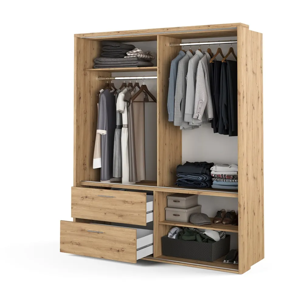 Szafa 2-drzwiowa z lustrem LED ARTI AR-22P 180cm dąb artisan - AR22PDA