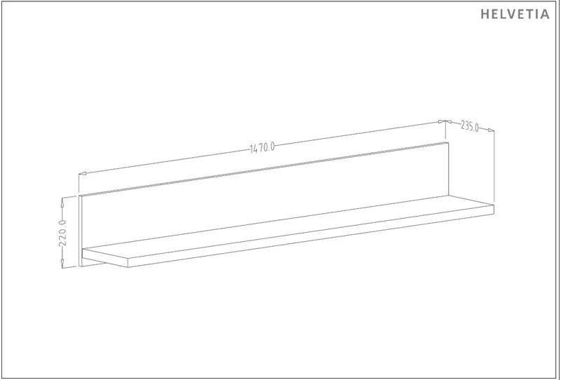 Półka wisząca OLIN 147 cm appenzeller fichte - 24ABJC02