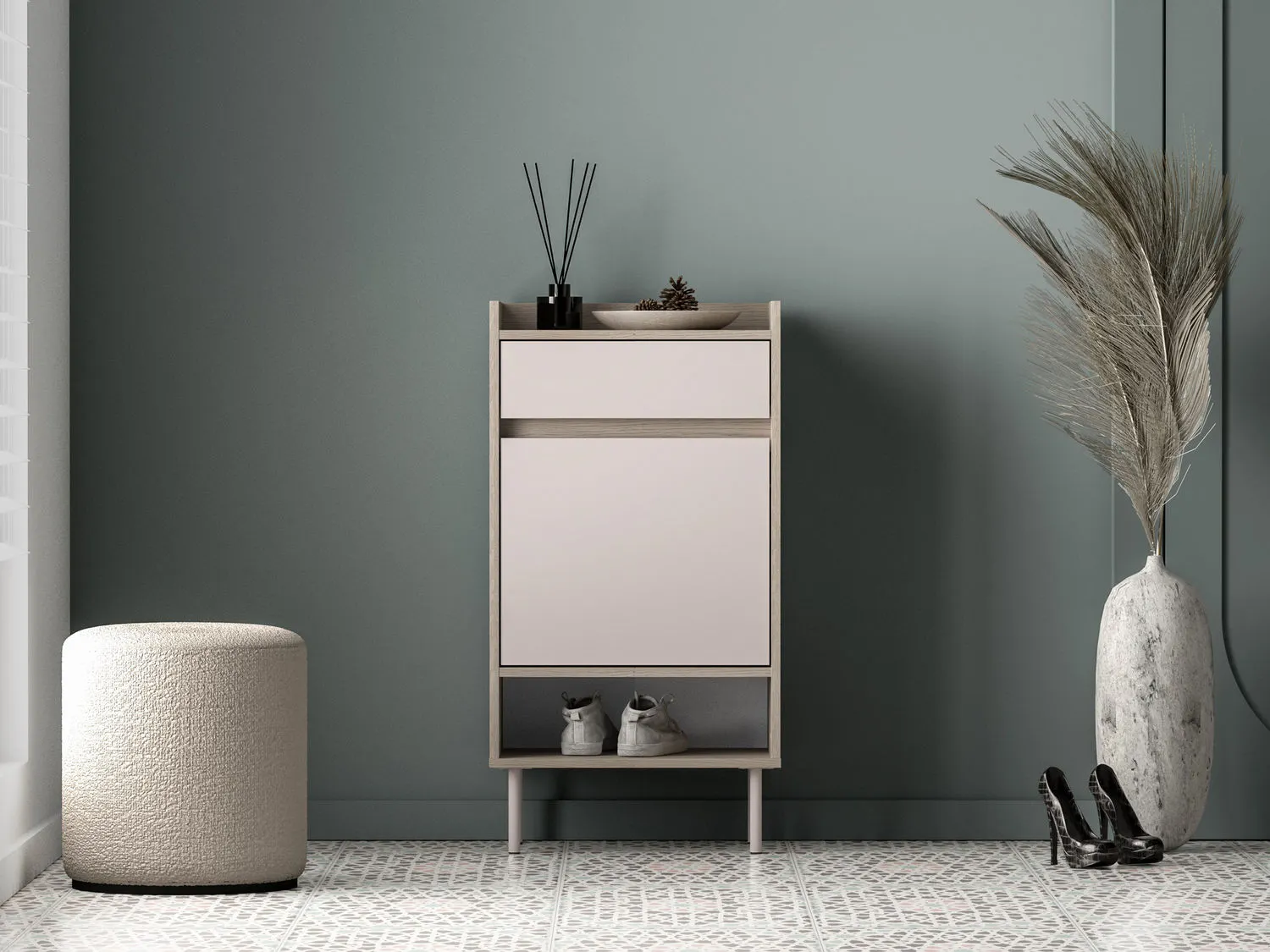 Szafka na buty z szufladą VOCO 50x95 dąb cremona/kaszmir - 1VOCO04-001