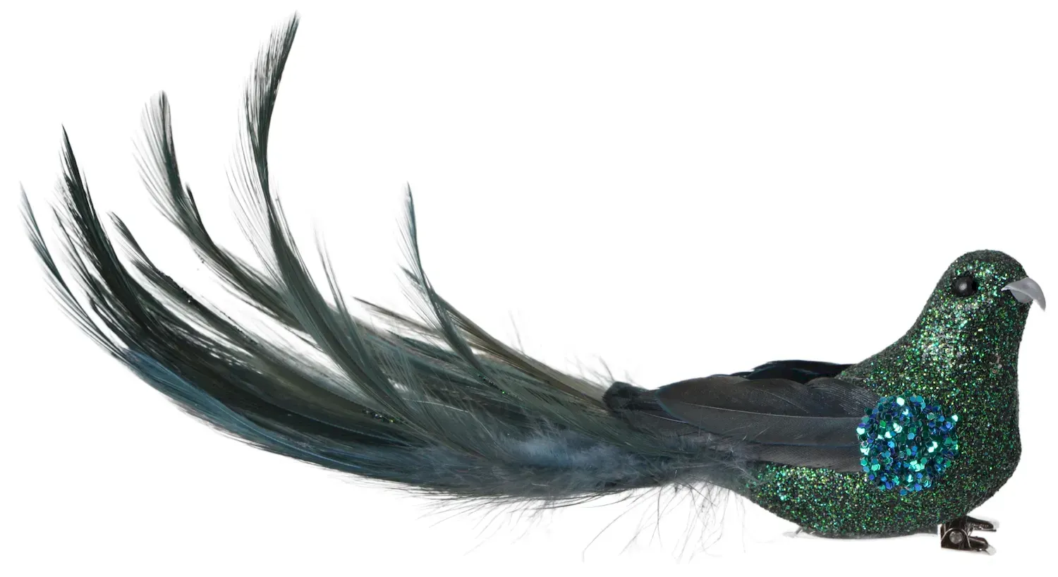 PTASZEK Z KLIPEM turkusowy z turkusowym ogonem