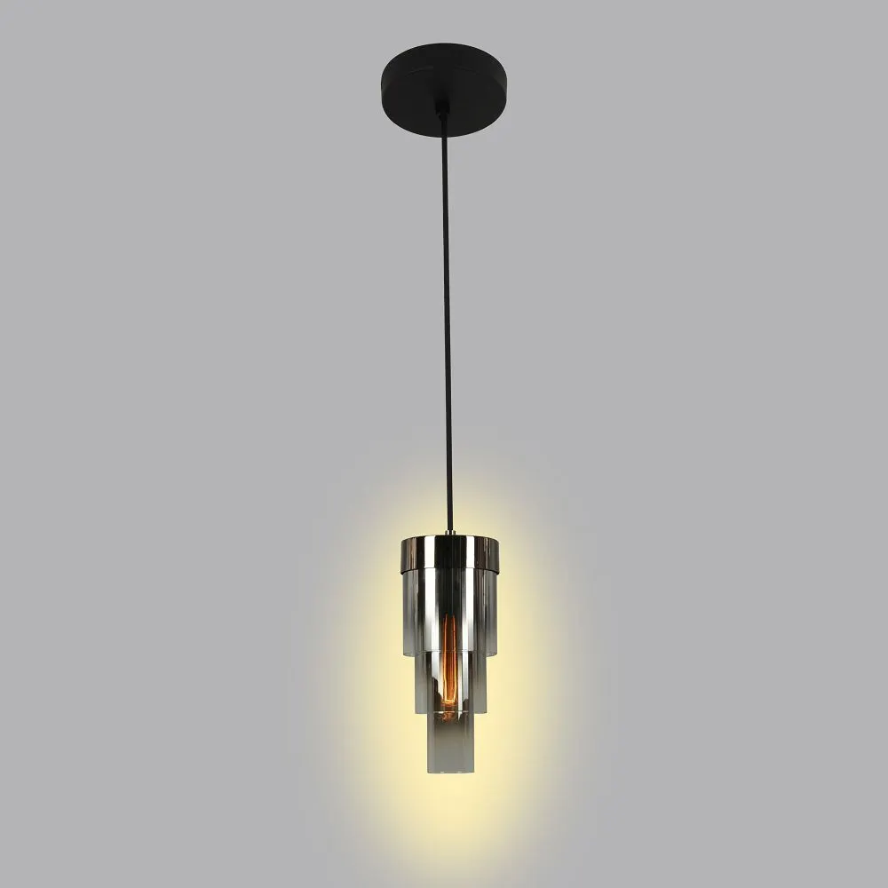 Lampa wisząca GRANS pojedyncza 16x150 z potrójnymi kloszami cylindrycznymi — zdjęcie 2