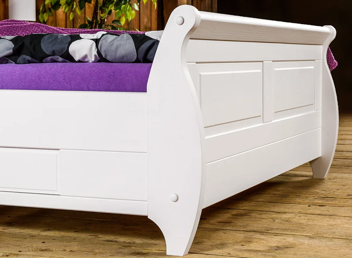 Łóżko sosnowe z 4 szufladami Toskania 180cm Biały - PL2029B