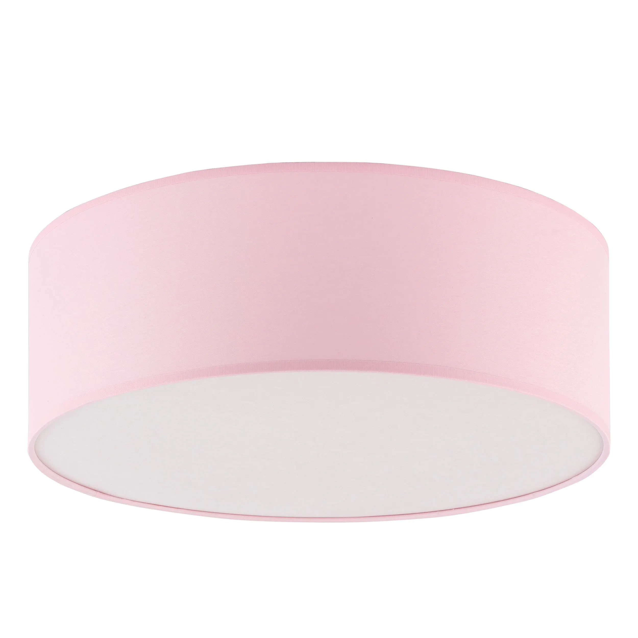 Plafon RONDO KIDS różowy z tkaniny z białym kloszem okrągły 38x14cm