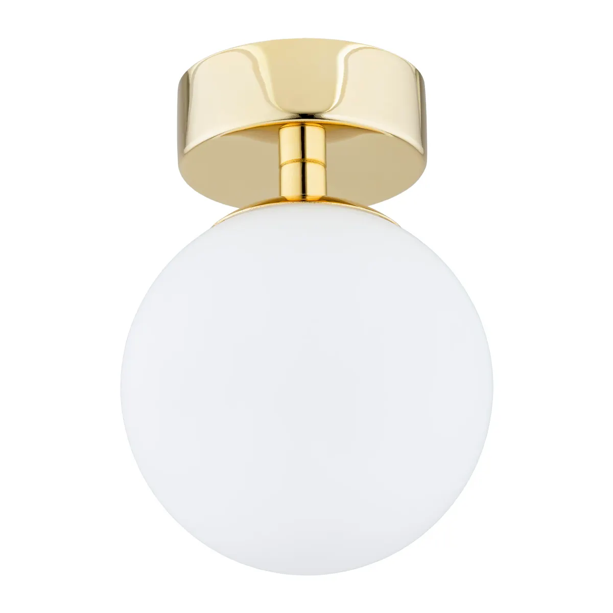 Lampa sufitowa plafon FLAVIO mosiądz, klosz opal mat