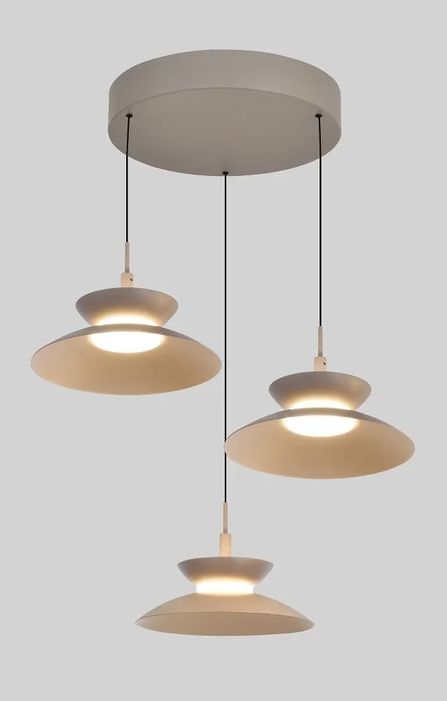 Lampa wisząca okrągła GUBBIO 3 LED kaszmirowa
