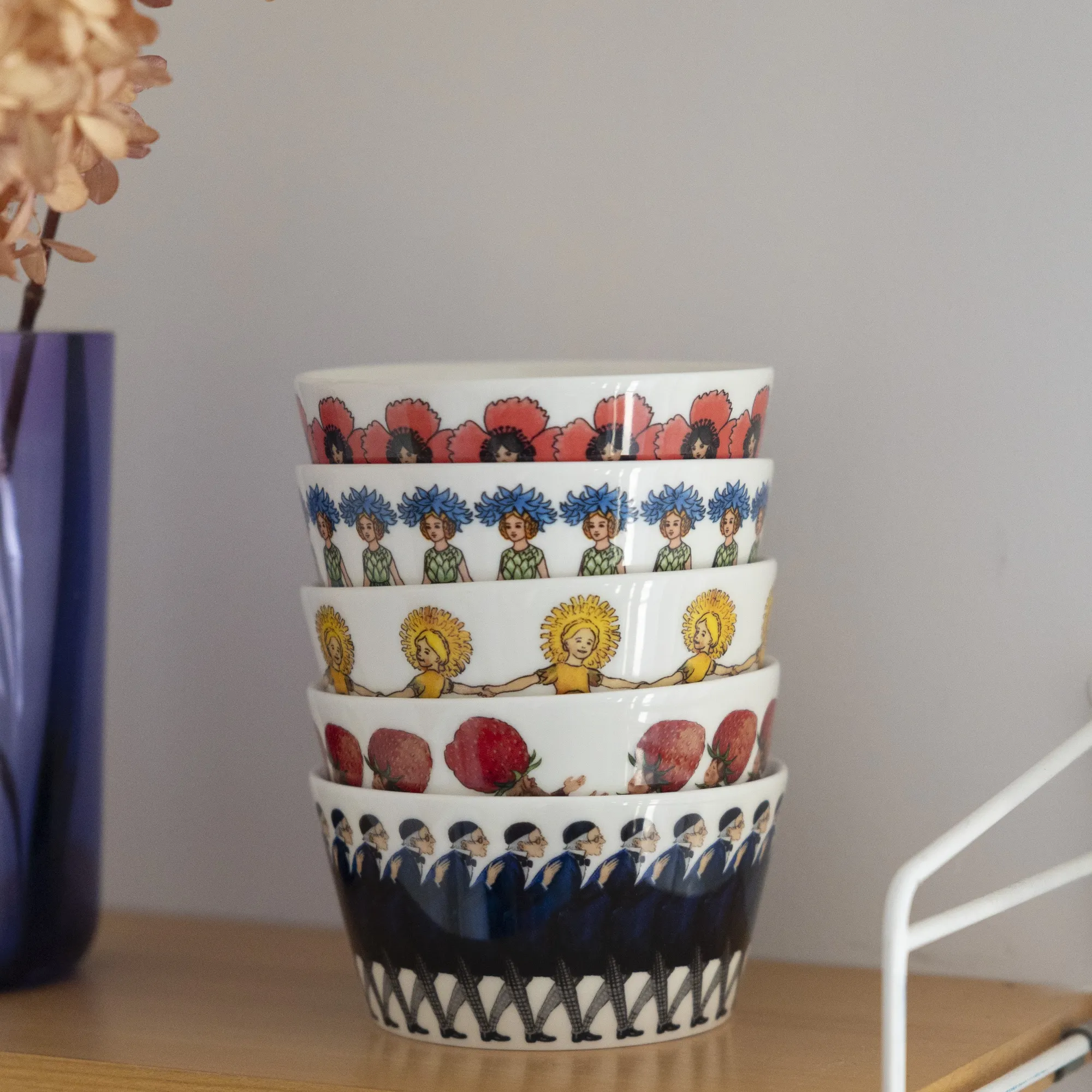 image miseczki, porcelana, wzory, kolorowy, zestaw