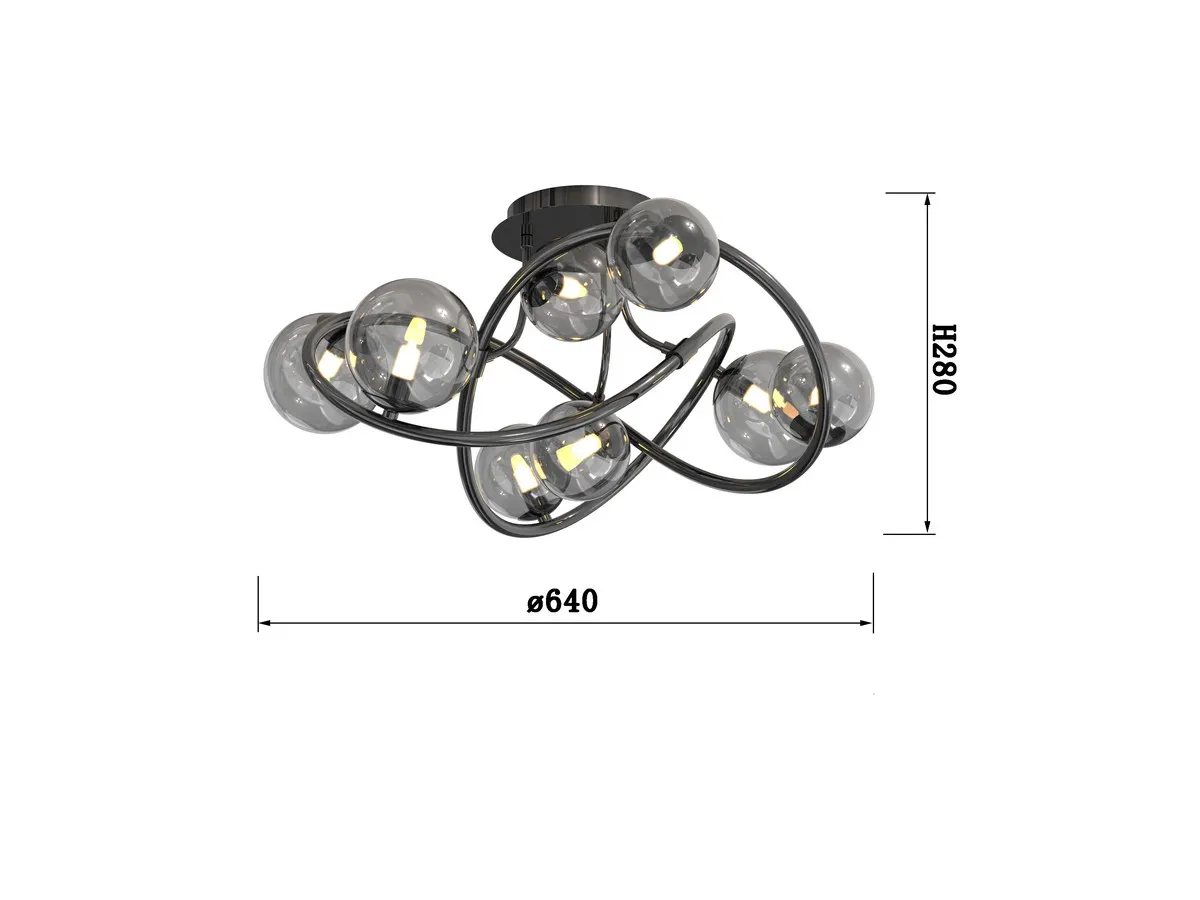 NANCY - Lampa sufitowa 8-pł. — zdjęcie 5
